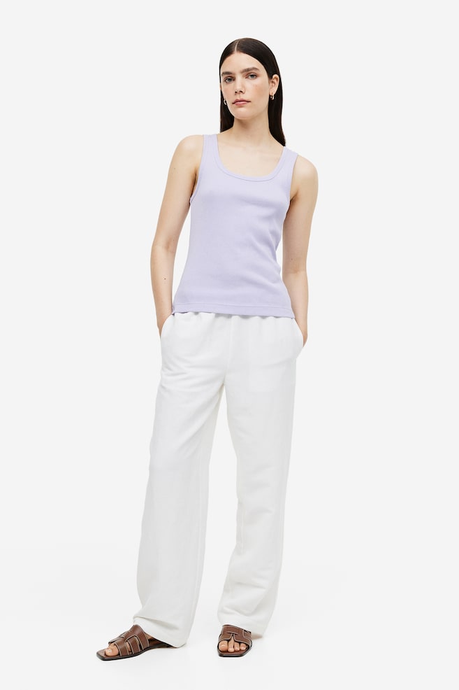 Silk-blend vest top - Lilac/White/Black - 4