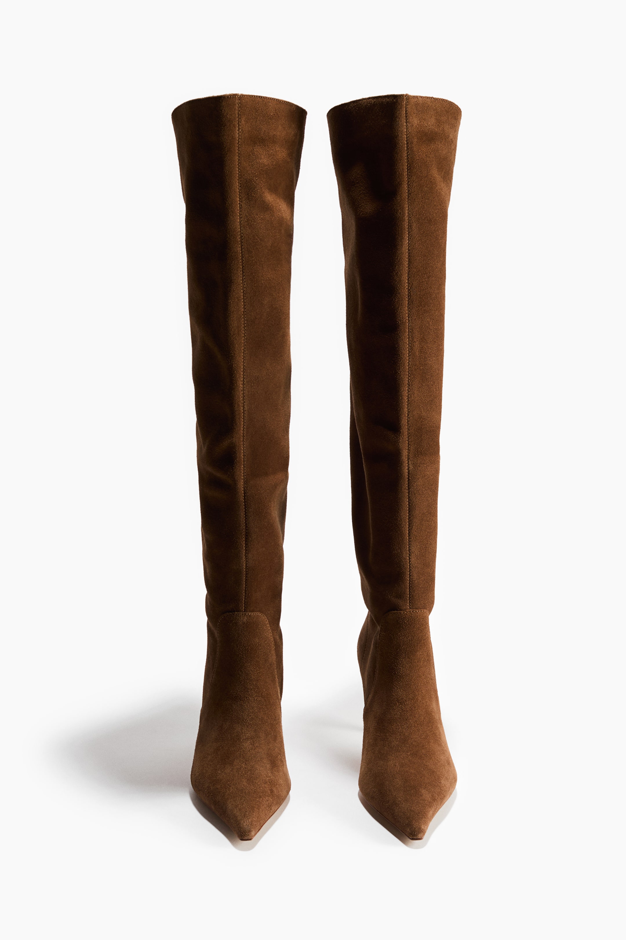 Knee-High Split Suede Boots