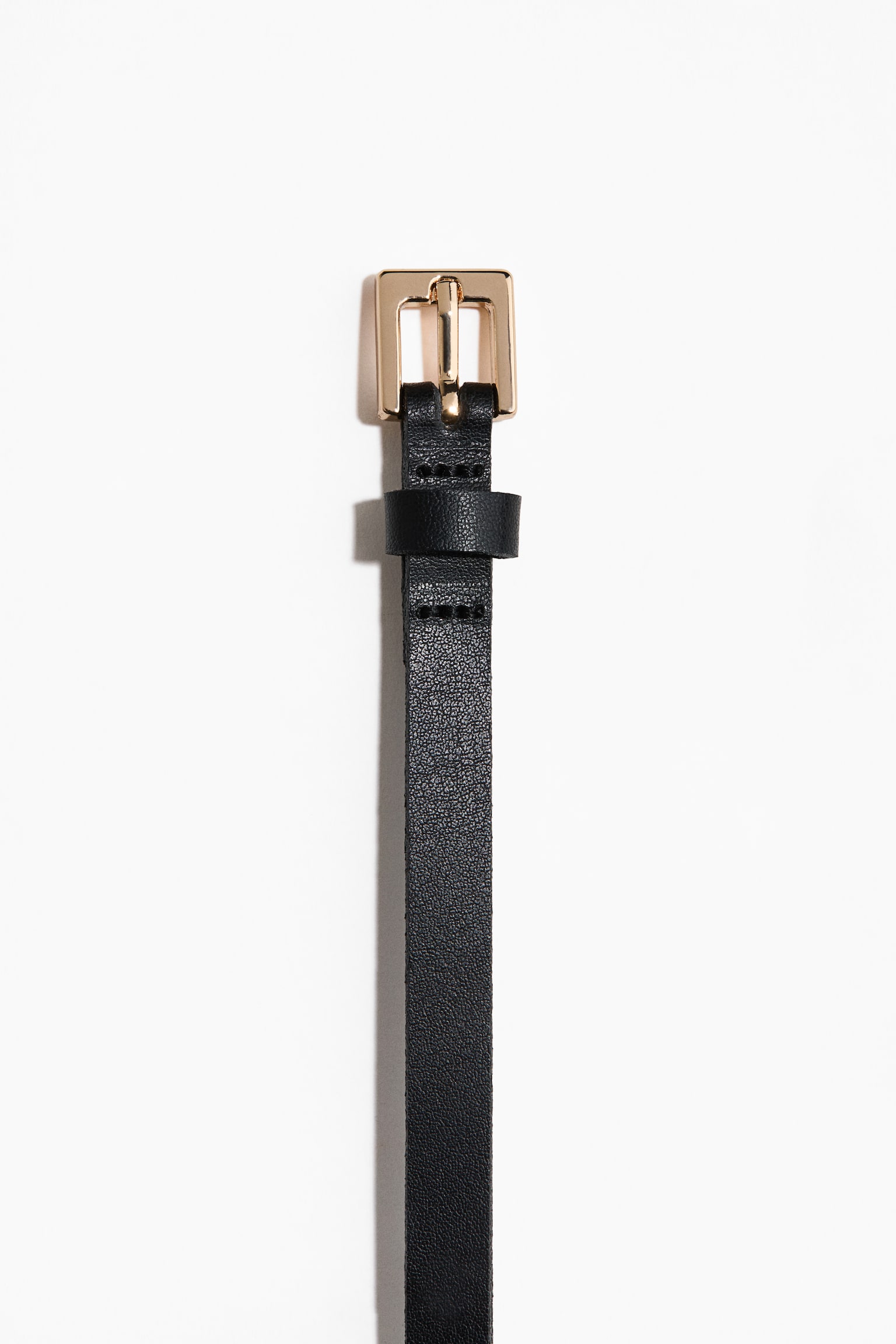 Ceinture en cuir fendu-Noir - 4