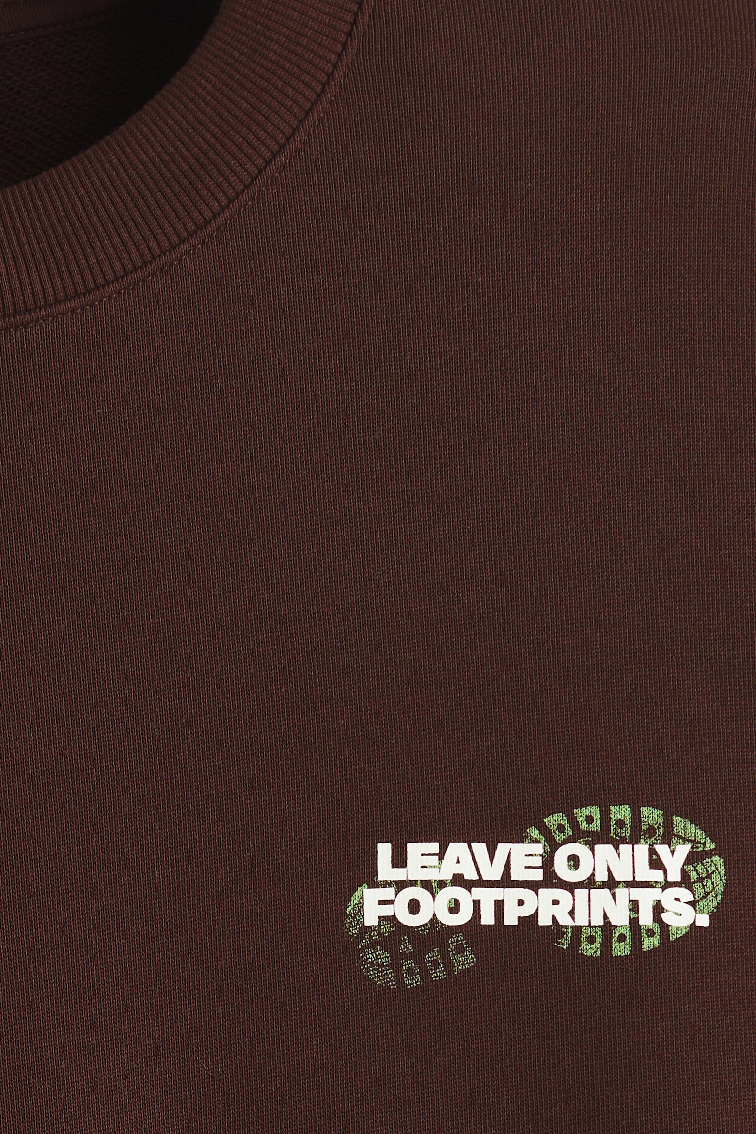 Áo nỉ in hình Oversized Fit - Màu nâu/Leave Only Footprints - 3