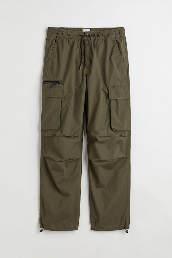 Pantalon cargo Relaxed Fit - Vert kaki foncé/Noir/Gris clair - 2