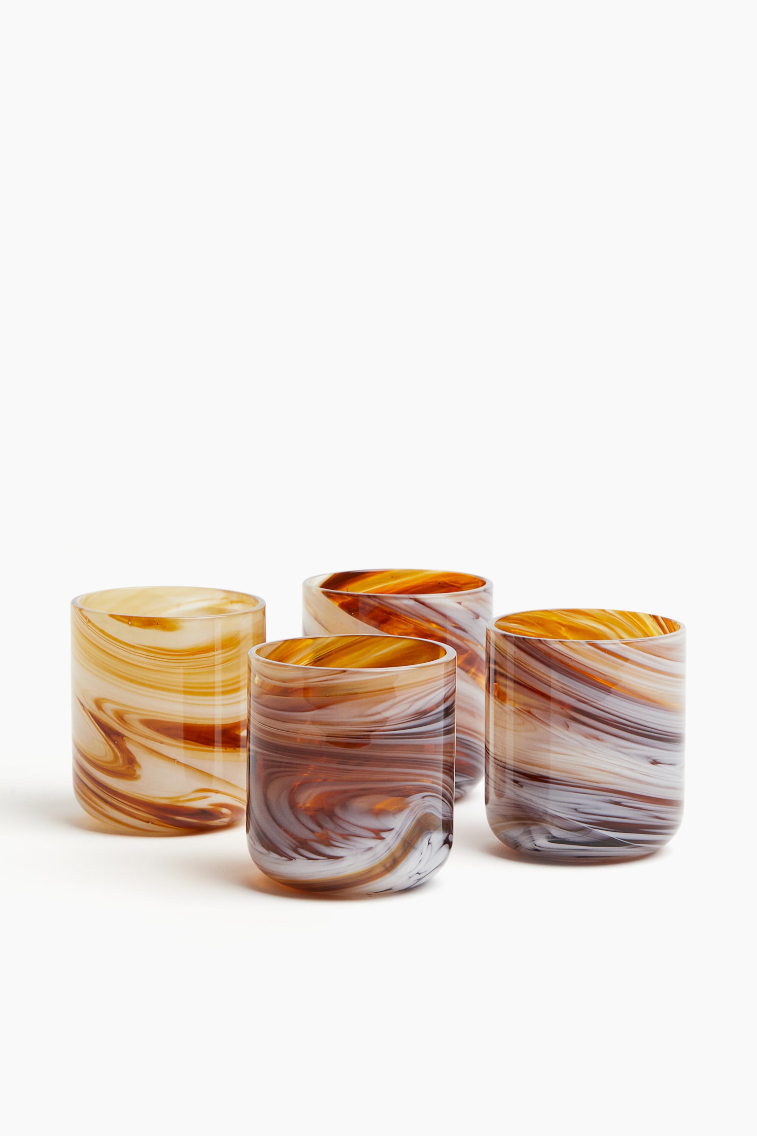 4-pack patterned tumblers - Brown/Swirls - 1