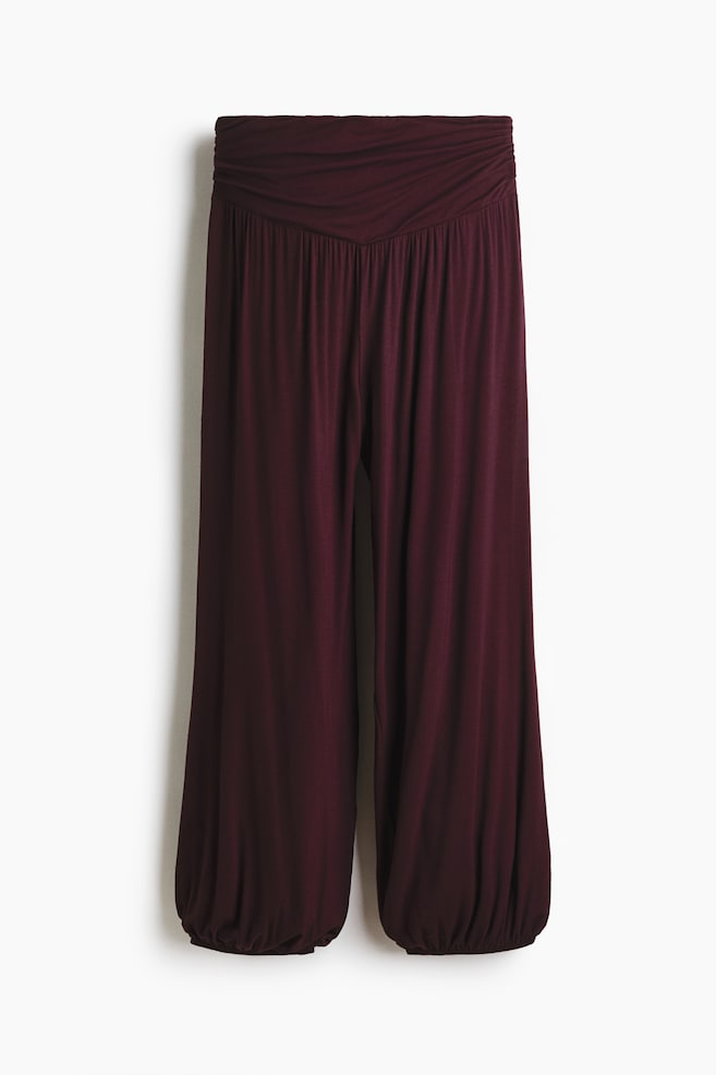 Viscose Balloon Pants - Dark plum purple/Navy blue/Black - 1