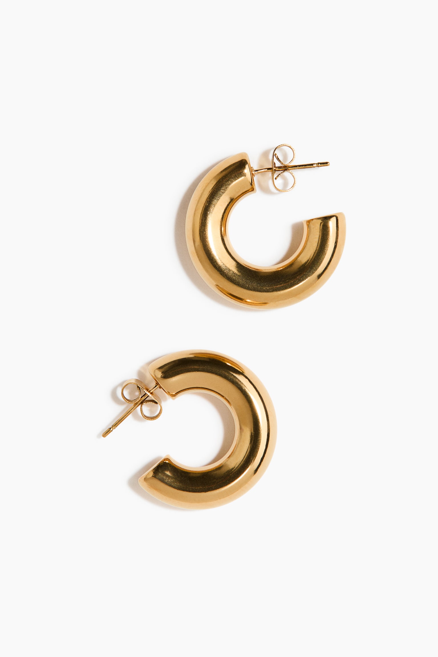Женские серьги-кольца H&M водостойкие, цвет: Золотой — фото 3
