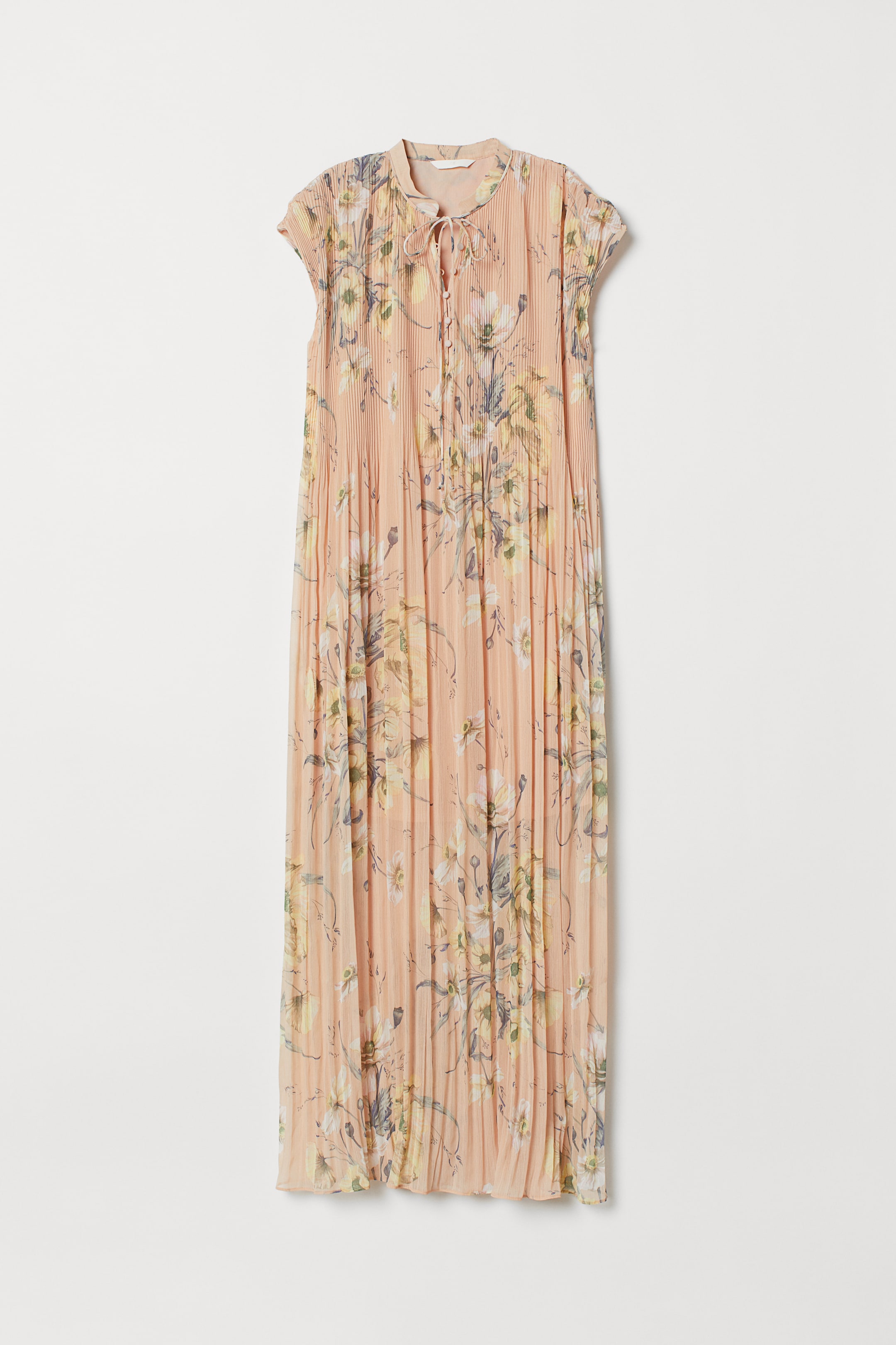 View larger image: Long pleated dress - Light beige/Floral - Ladies | H&M 1