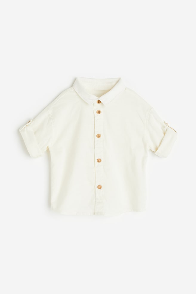 Skjorte i bomuld - Hvid/Blå/Stribet/Hvid/Hvidstribet/Beige/Ternet - 1