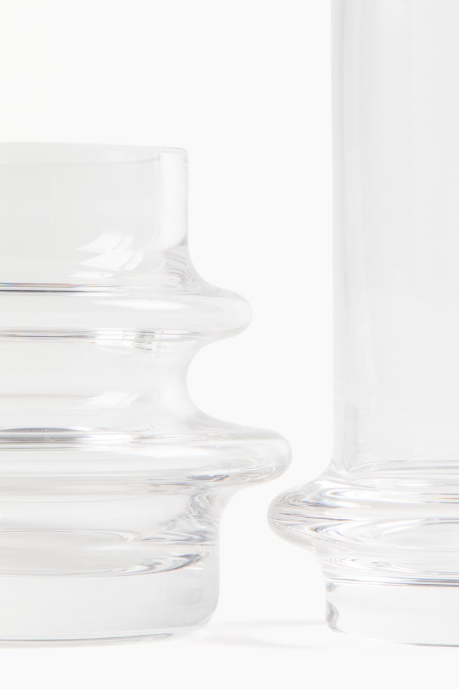 Lot de 2 mini vases en verre - Transparent/Rose - 3