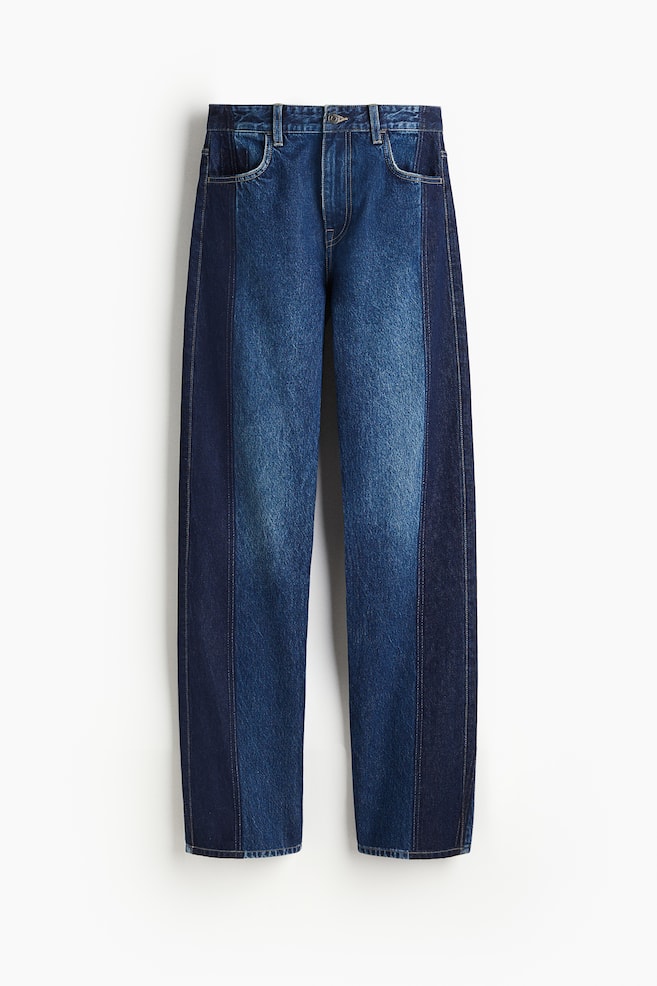 Two-toned straight-leg jeans - Denim blue - 1