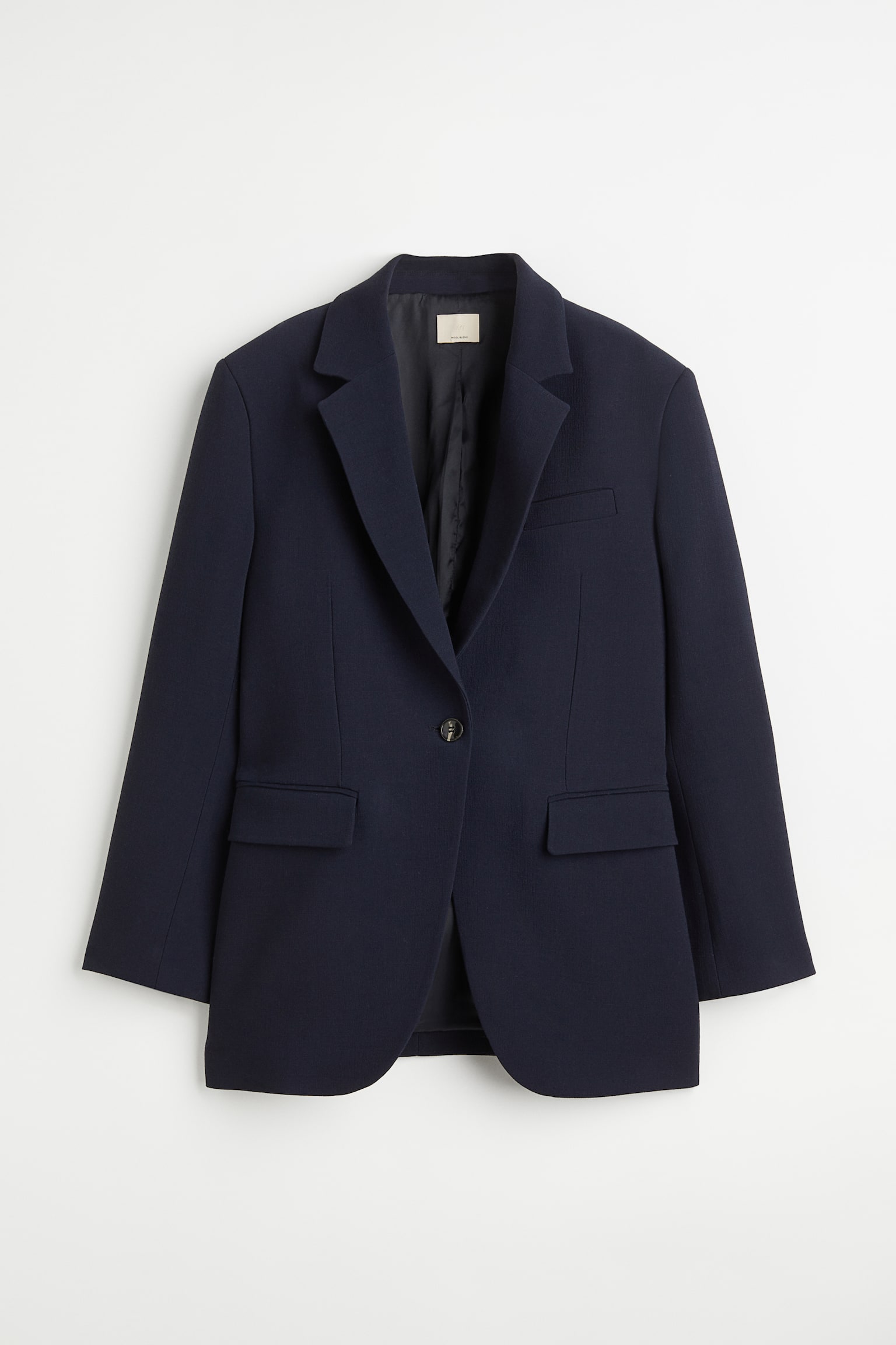 One Button Wool Jacket - Dark blue/Black/Beige/Grey - 1