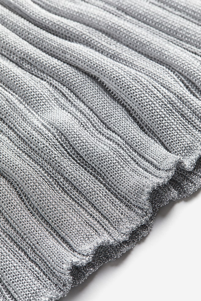 Pullover in maglia a coste scintillante - Argentato - 3