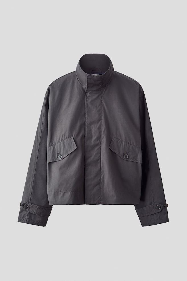 Funnel Neck Jacket - Dark grey - 1