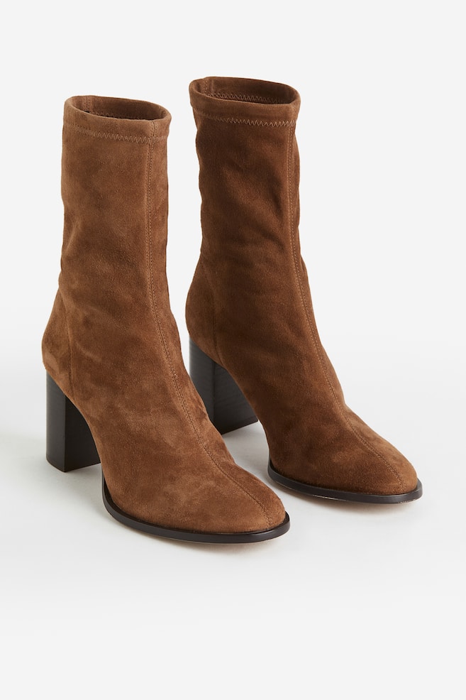 Ankle leather boots - Brown/Black - 3