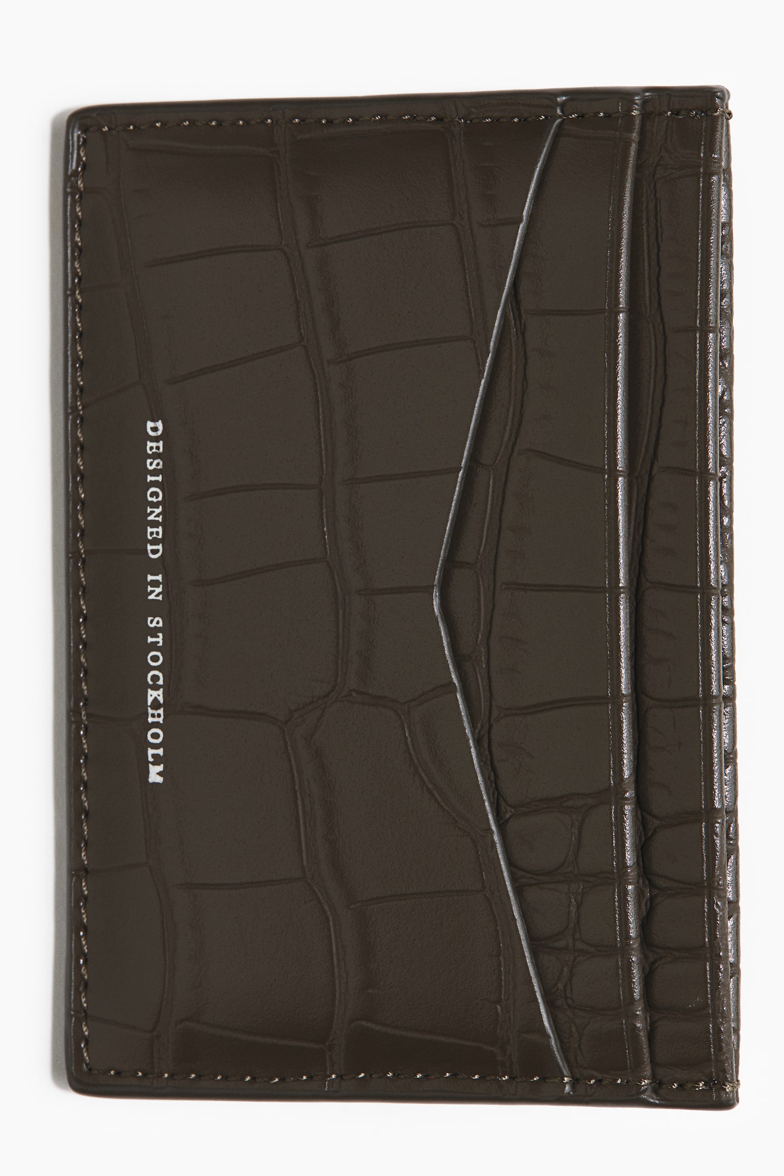 Card holder - Dark khaki green/Black/Crocodile pattern - 2