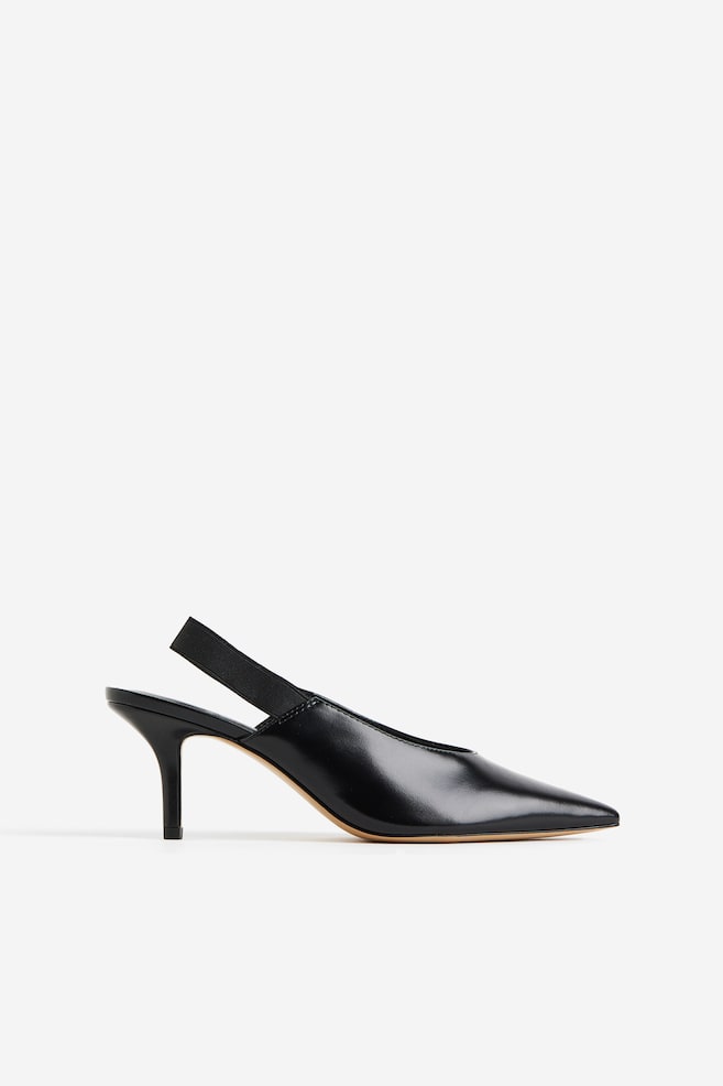 Pointed slingback court shoes - Black - 2