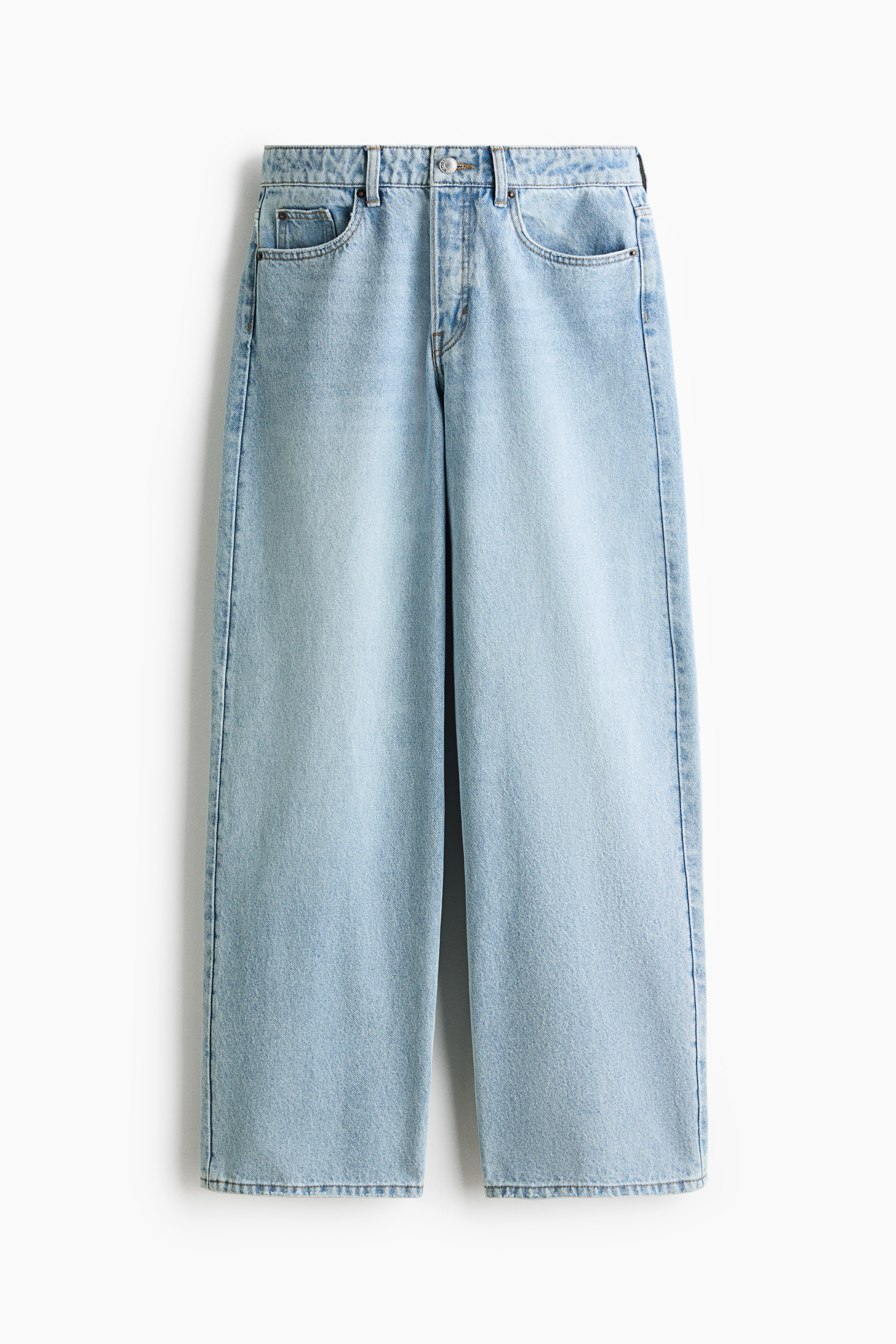 Baggy Regular Waist Jeans - Màu xanh denim nhạt