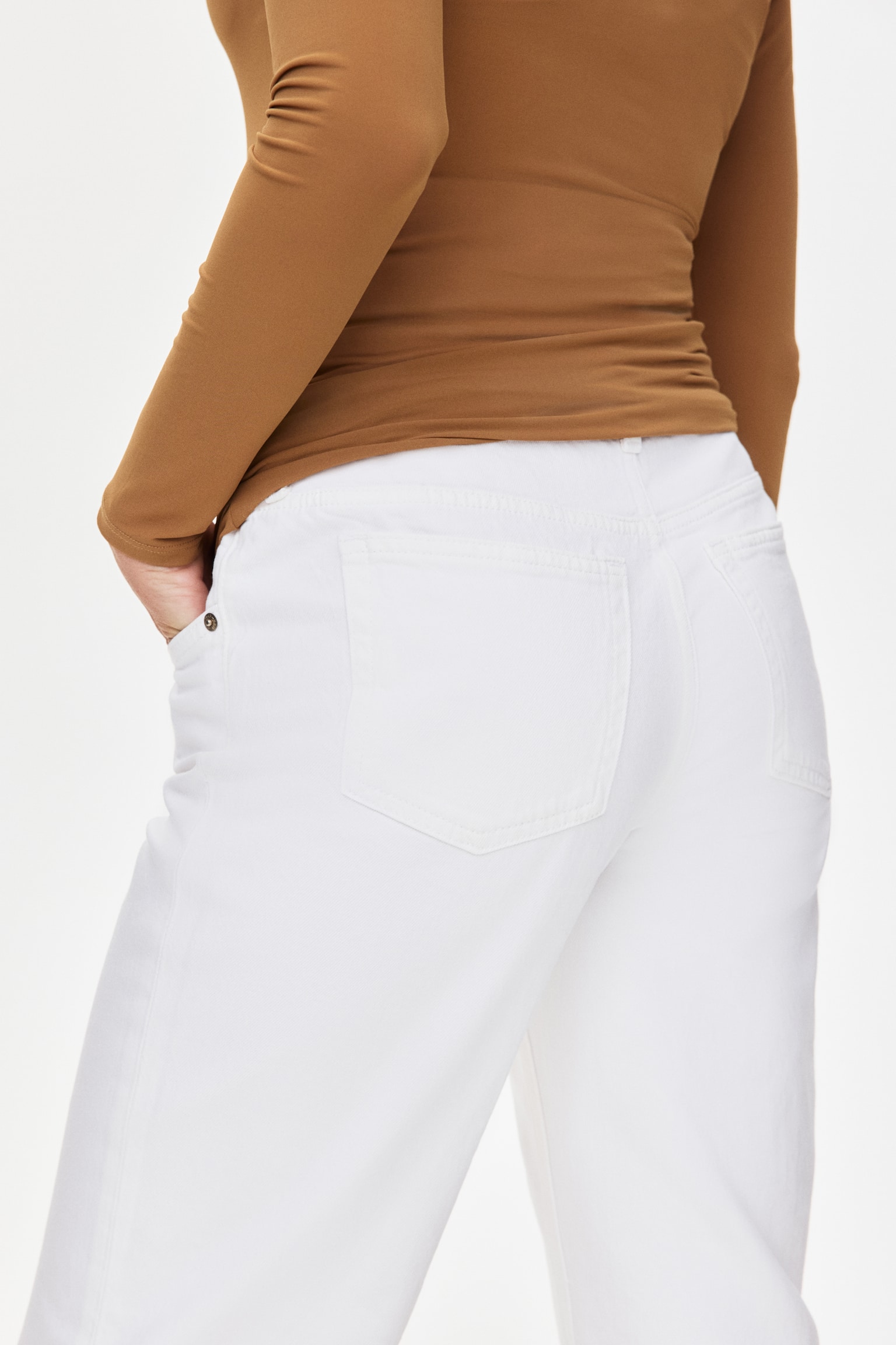 MAMA Wide jeans - לבן - 5