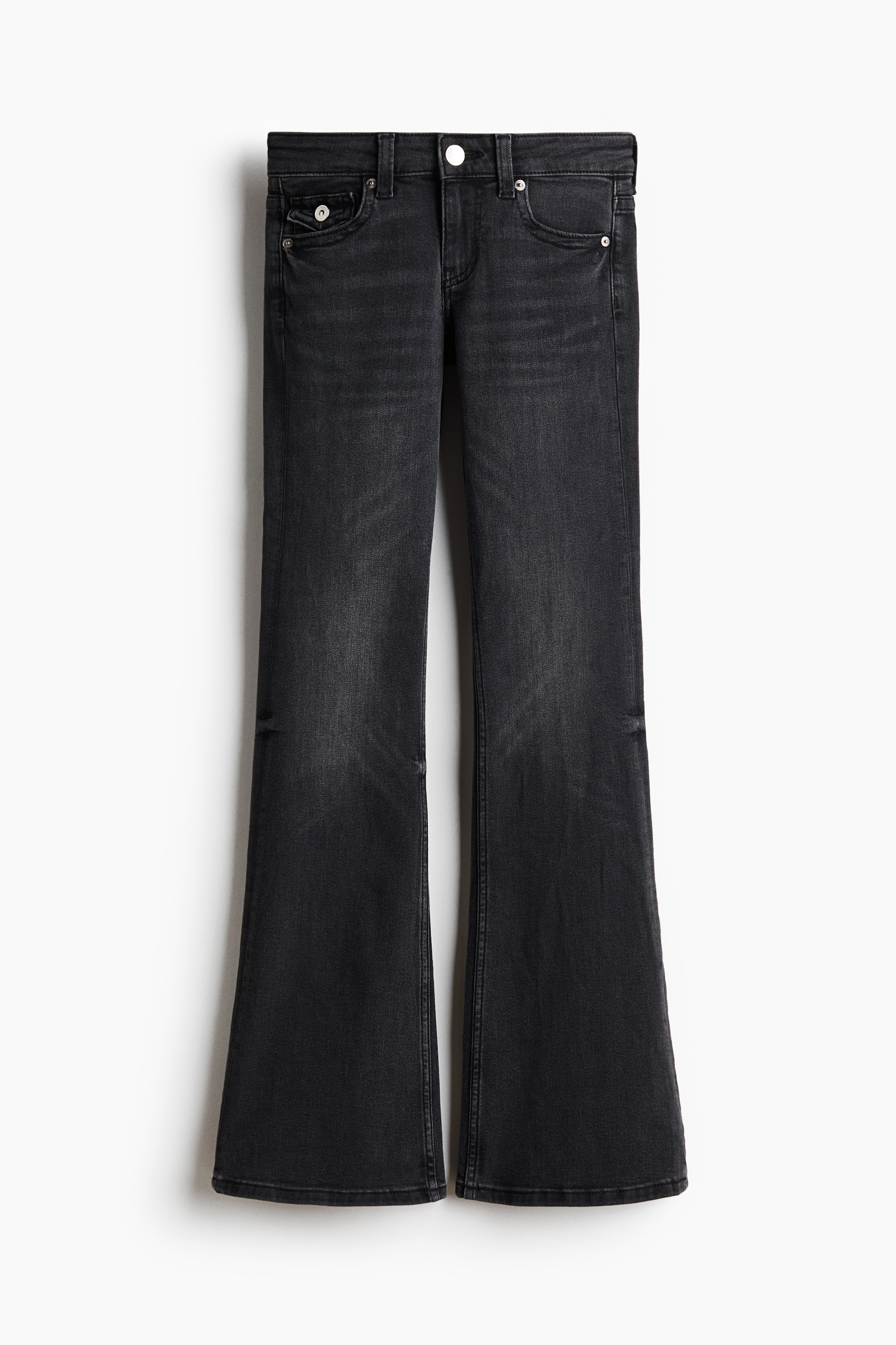 Flared Low Waist Jeans - Black/Light denim blue/Dark denim blue/Dark denim blue/Dark denim blue
