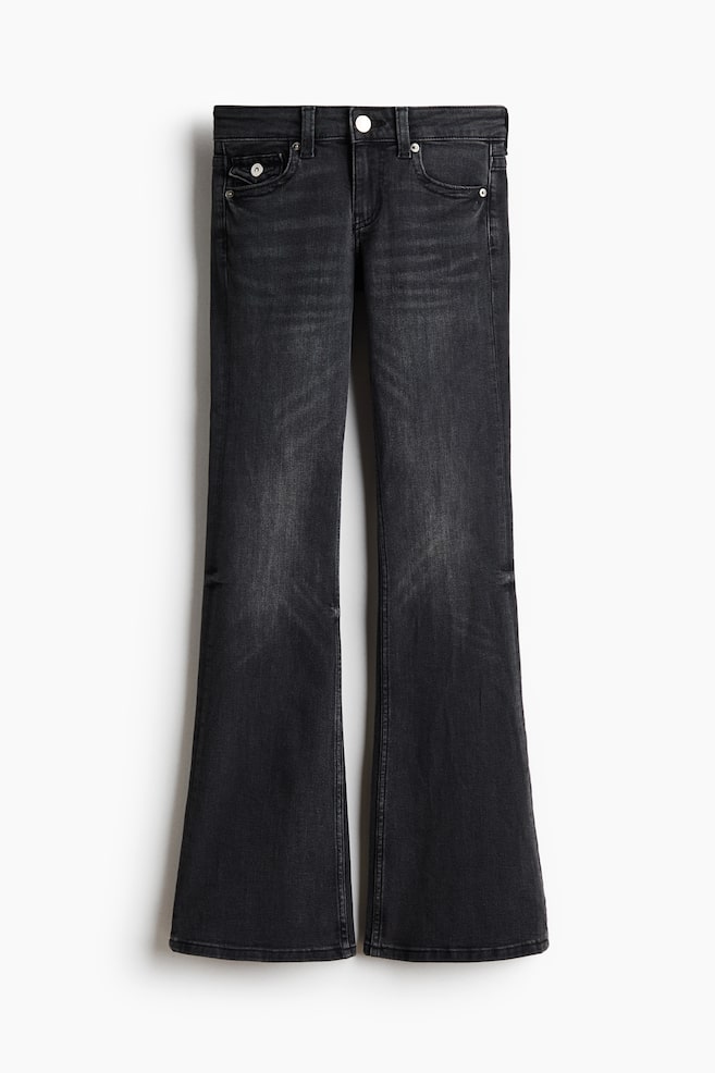 Flared Low Waist Jeans - Zwart/Donker denimblauw/Licht denimblauw - 1