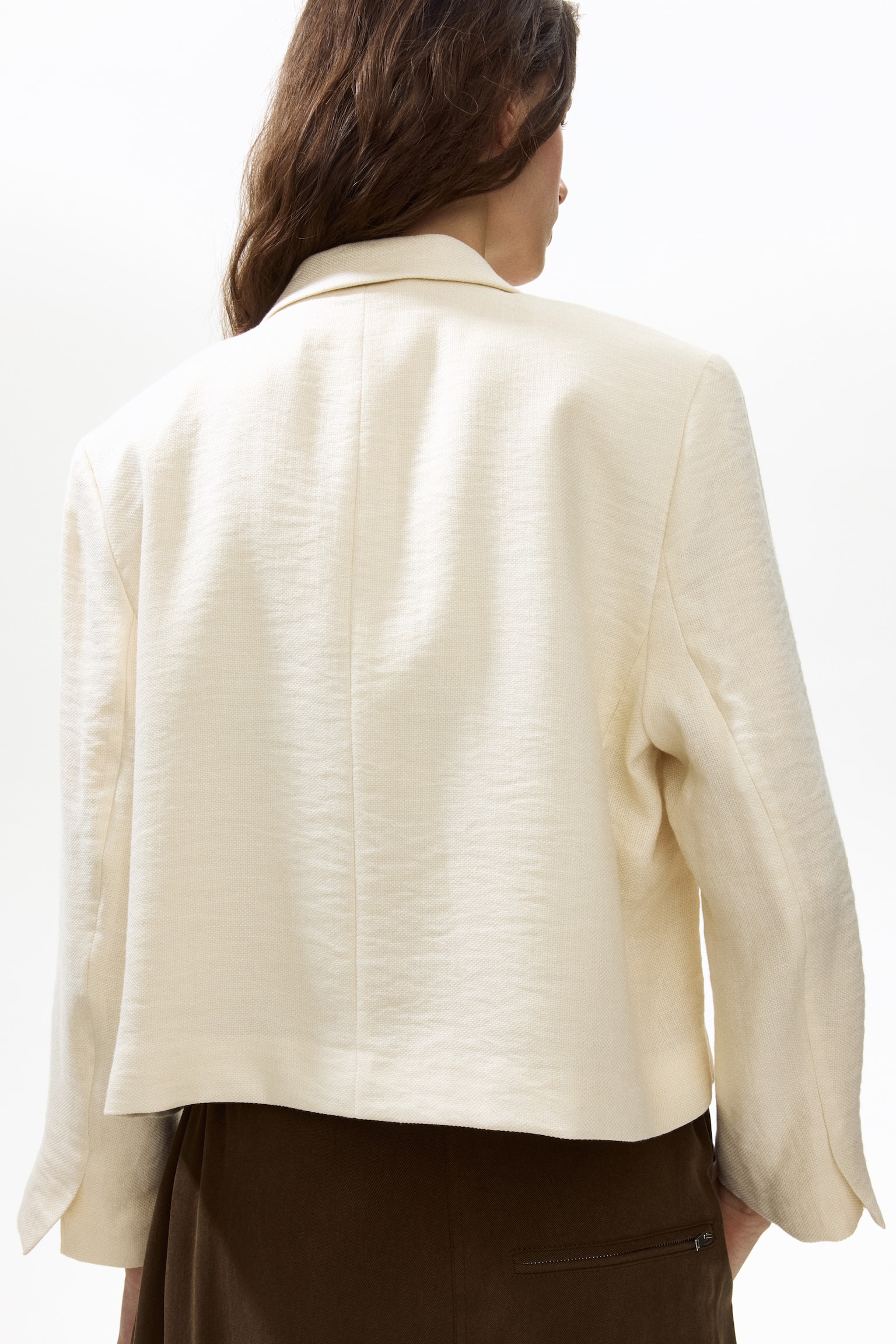 Short blazer - Cream/Dark brown/Beige - 6