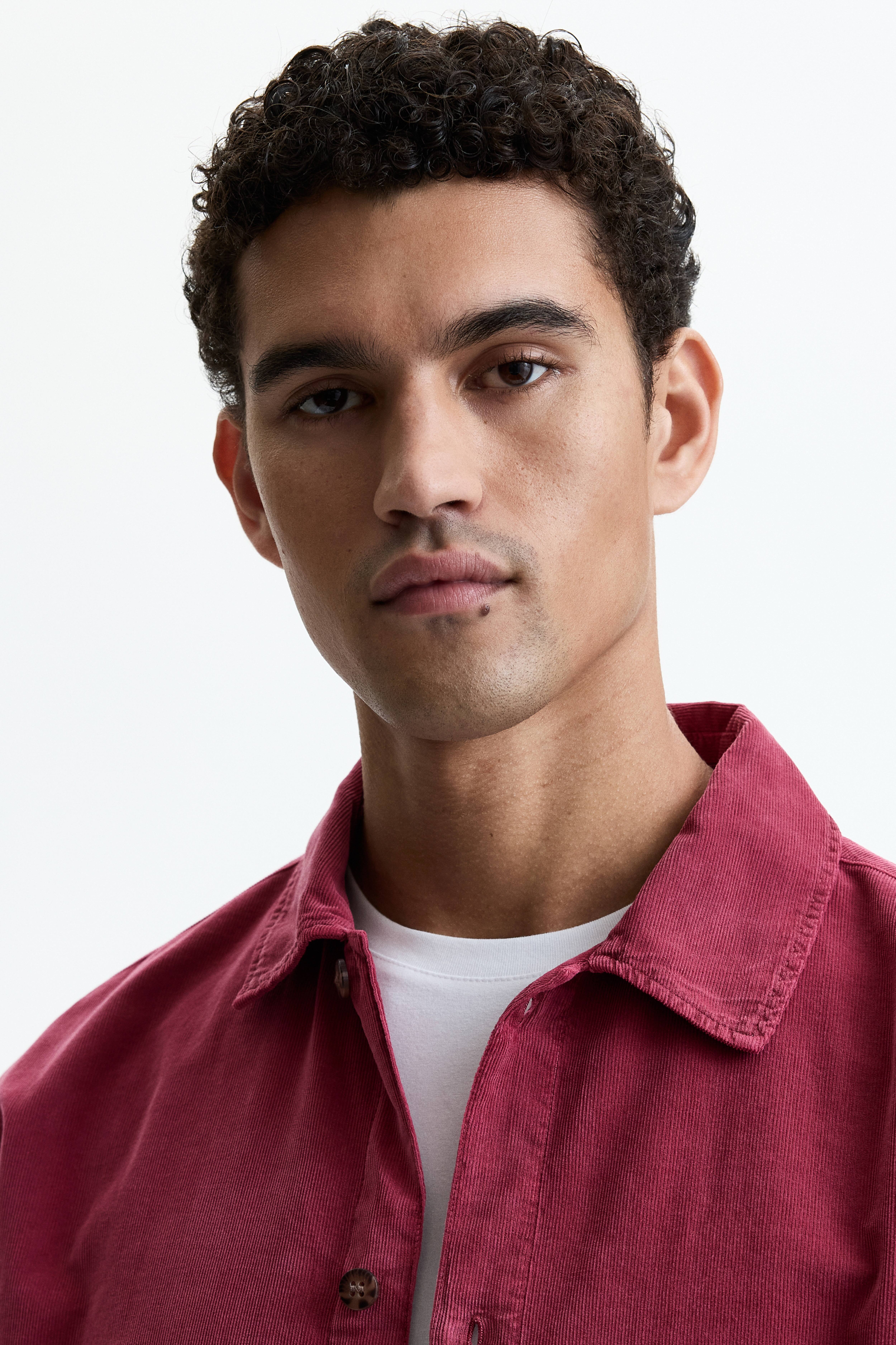 Chemise carrée décontractée en velours côtelé