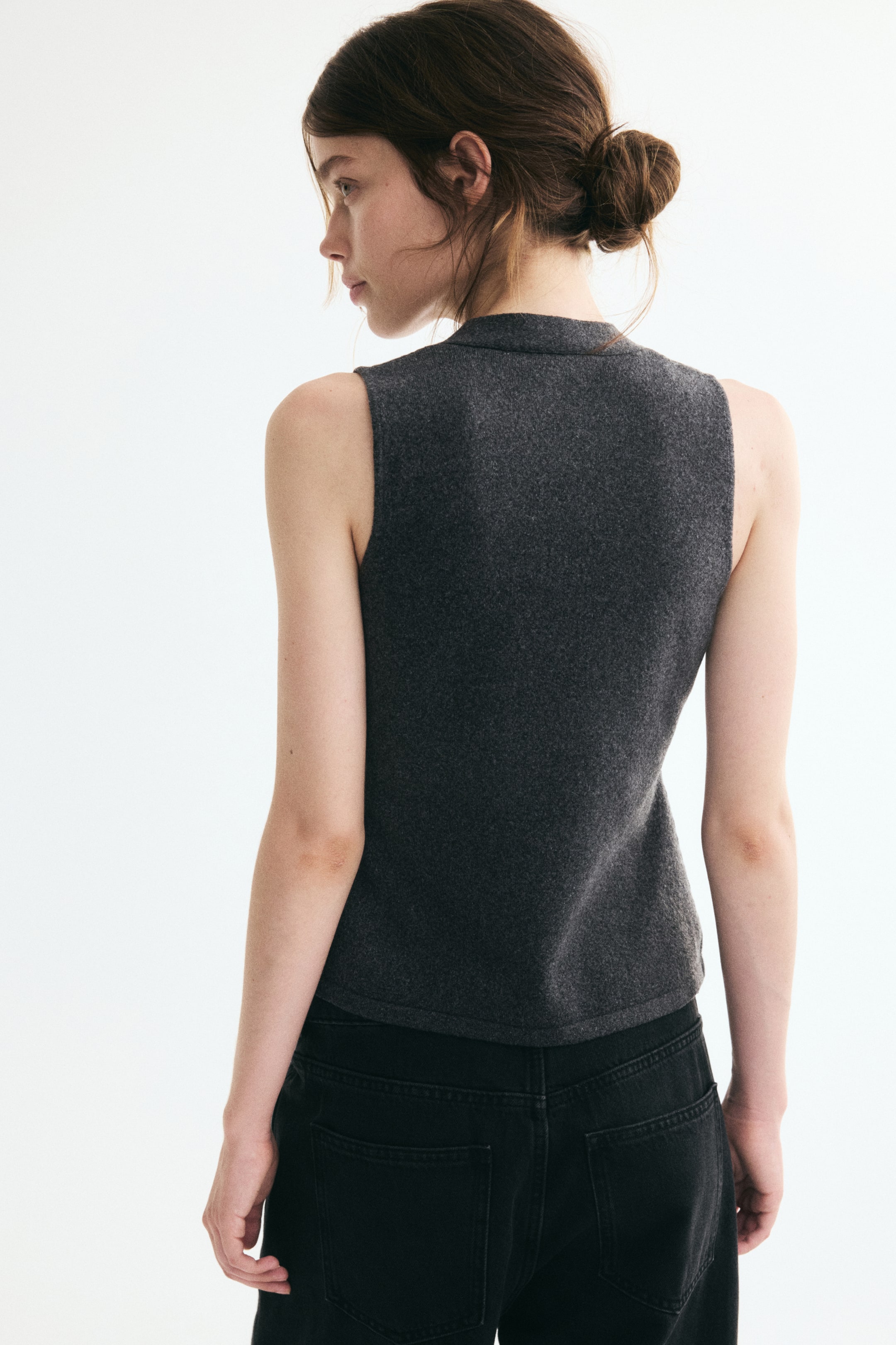 Knit Bow-Collar Top