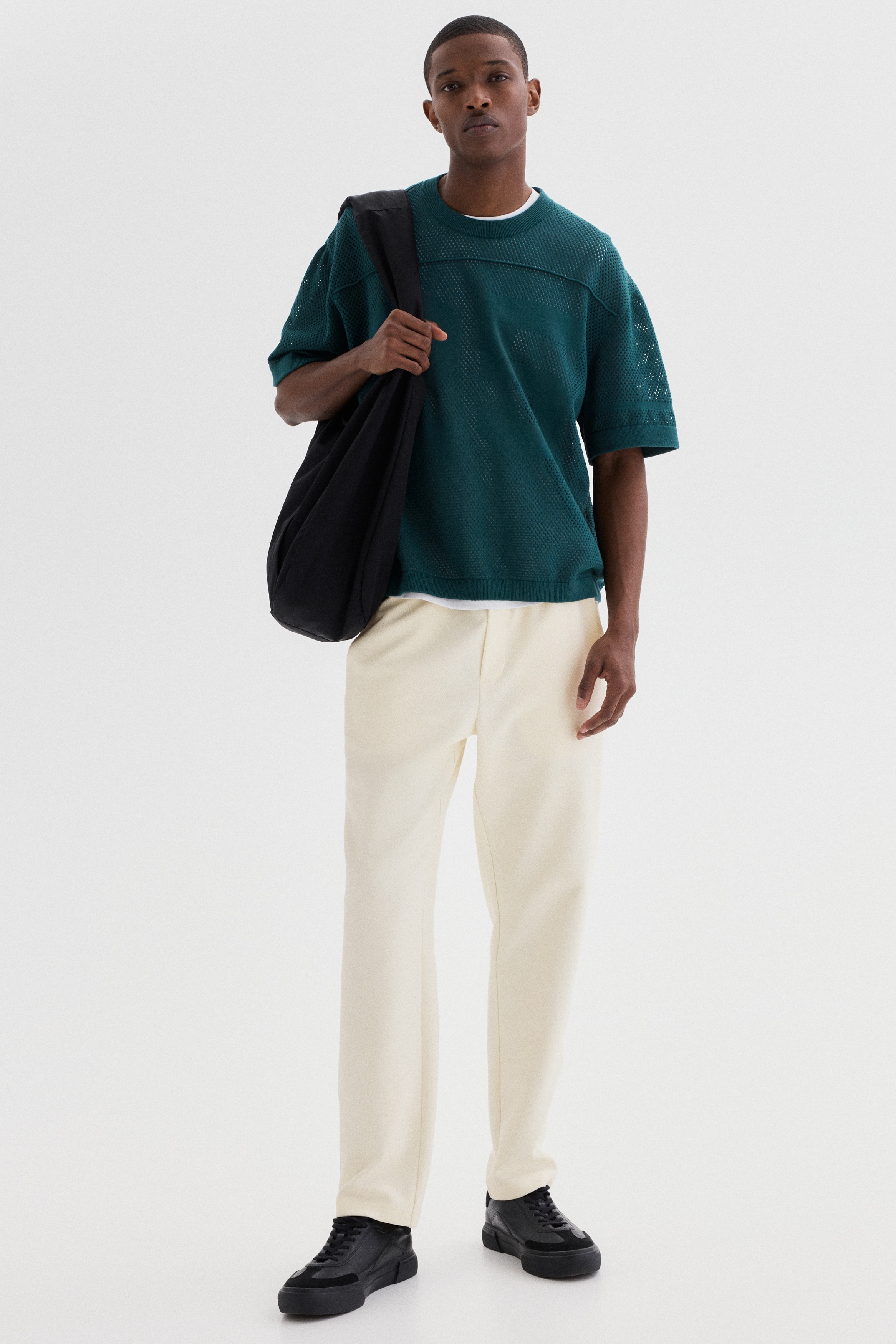 Kalhoty jogger Regular Fit - Krémová/Šedá/Černá/Světle béžová