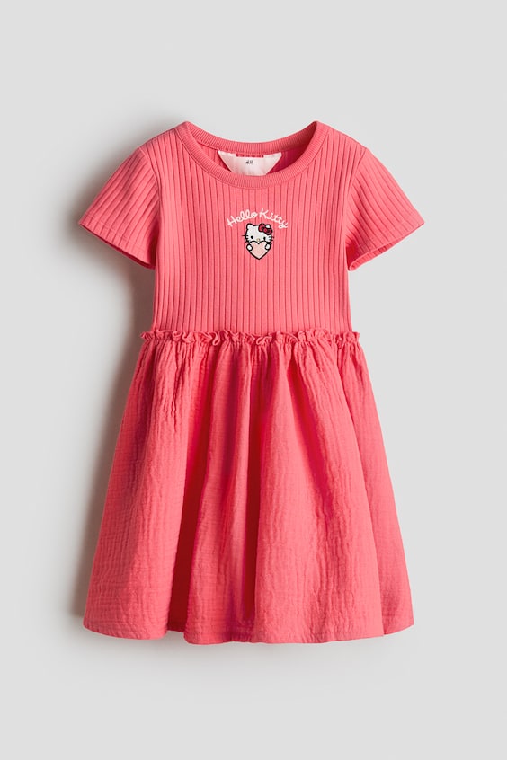 Детские платья H&M Embroidered-Motif Dress with Muslin Skirt