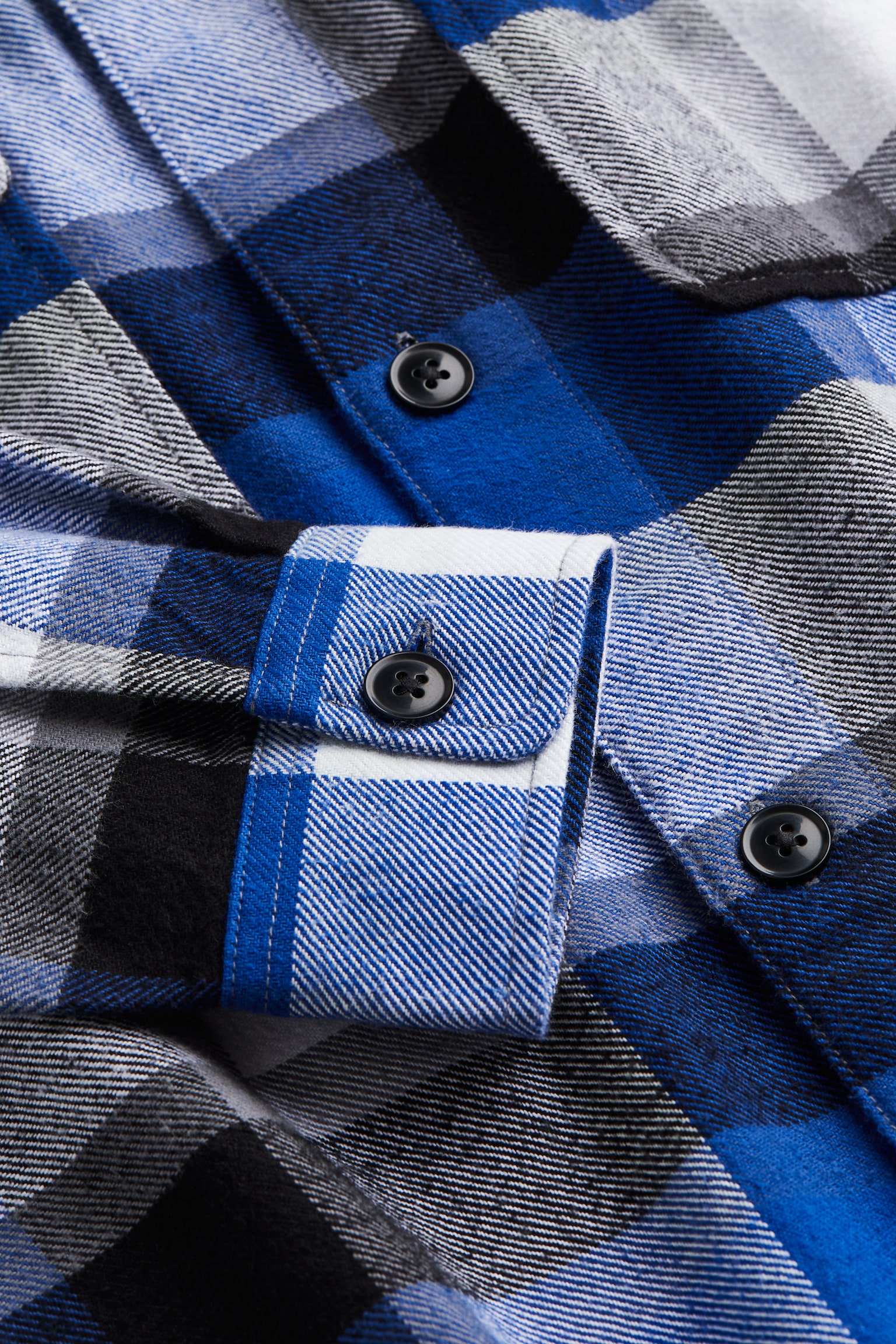 Loose Fit Twill overshirt - Blue/Checked - 4