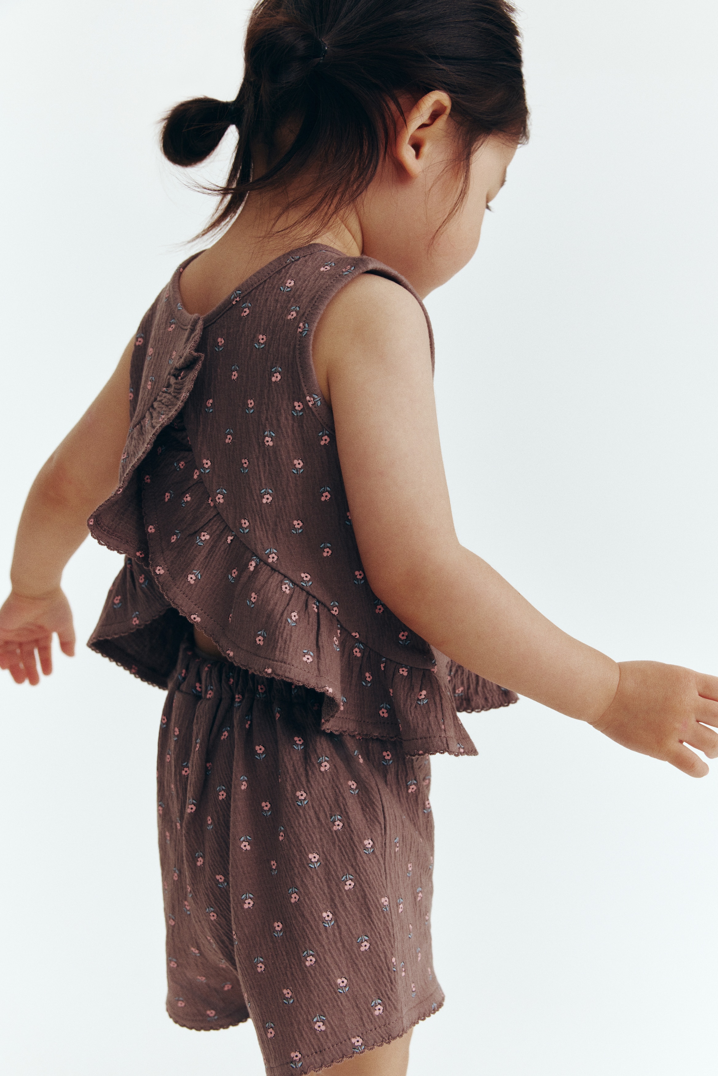 White/light blue striped 2-Piece Crinkled Cotton Set for kids | H&M CA