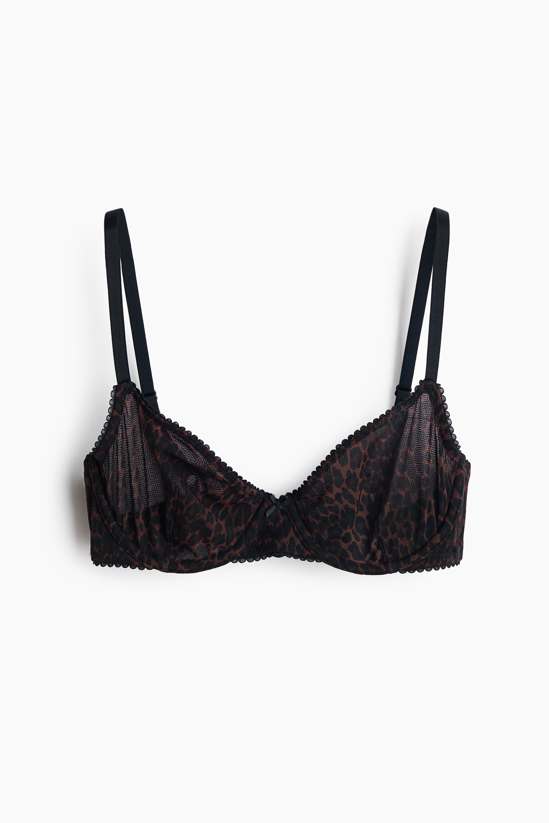 Spile-BH i mesh - Mørk brun/Leopardtrykk