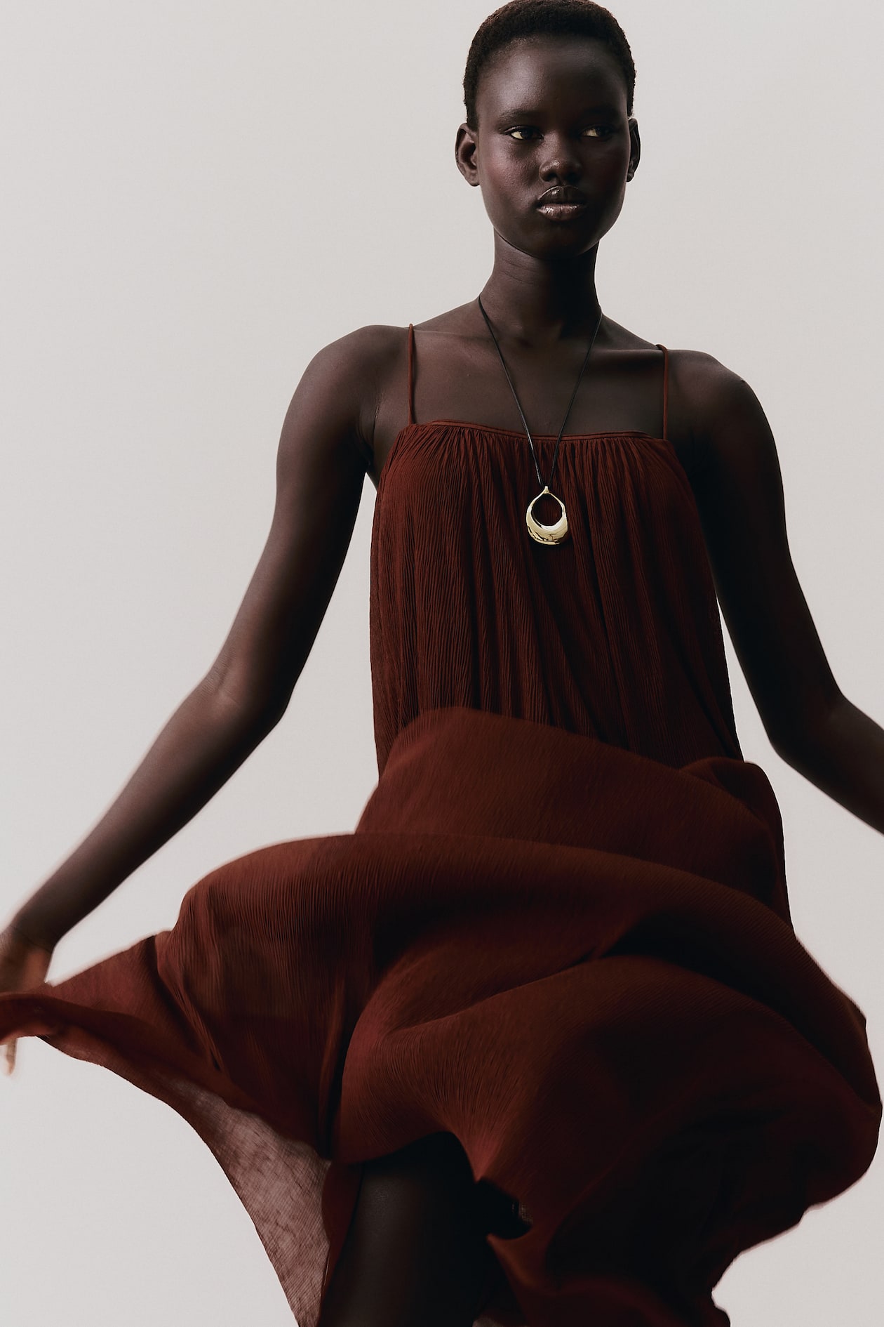 Plisse Strappy Dress