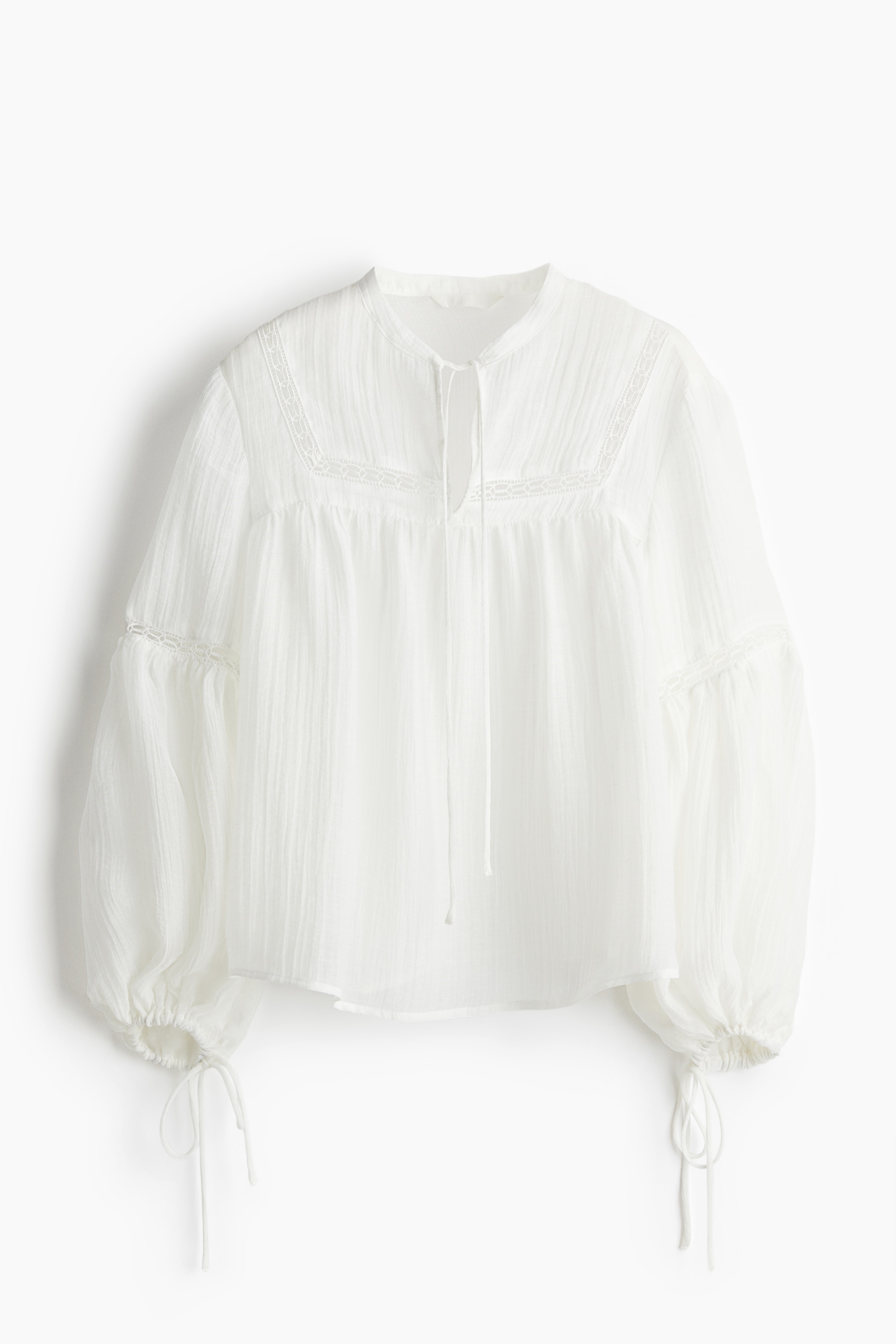 Women's White Lace-Inset Blouse | H&M US