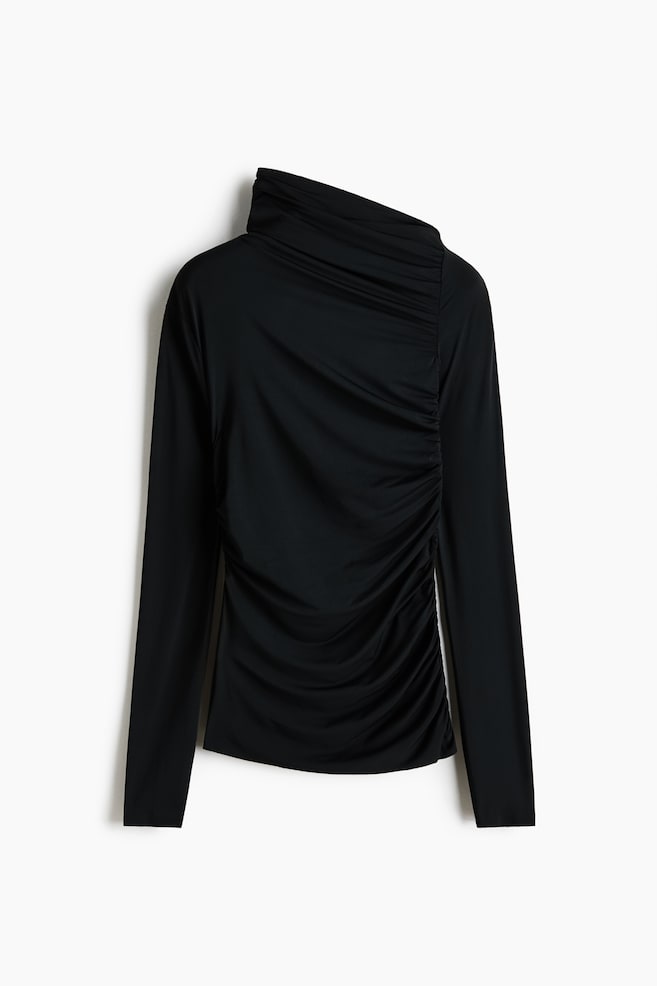 Draped top - Black - 1