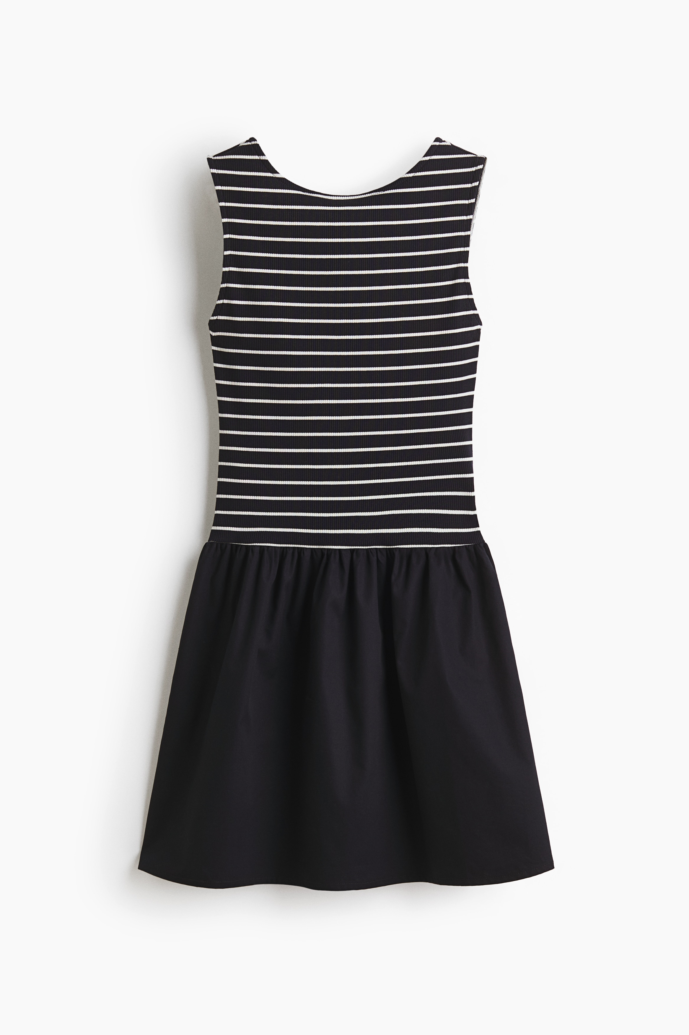 Vestido con falda acampanada - Azul marino/Rayas
