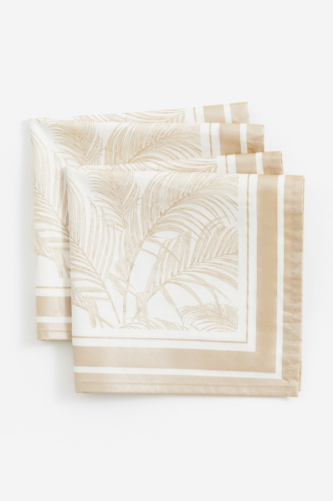 Lot de 2 serviettes de table scintillantes - Blanc/doré - 4
