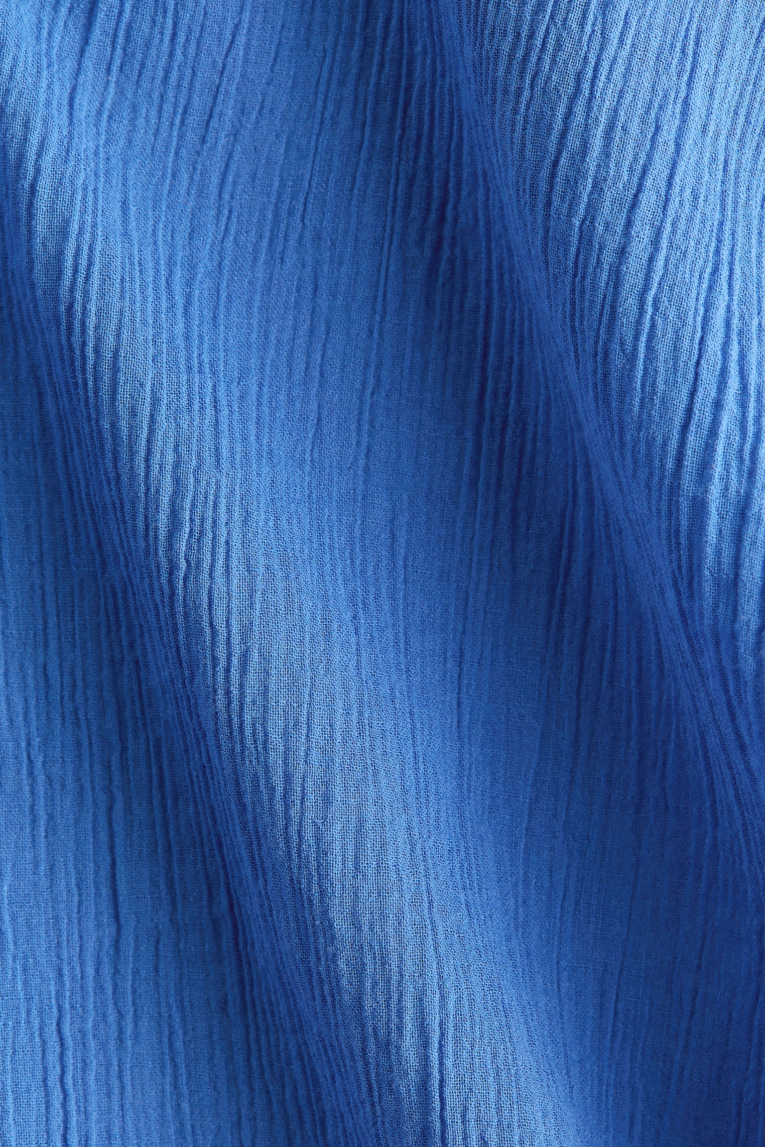 Женская рубашка H&M Crinkled Cotton, цвет: Яркий синий — фото 6