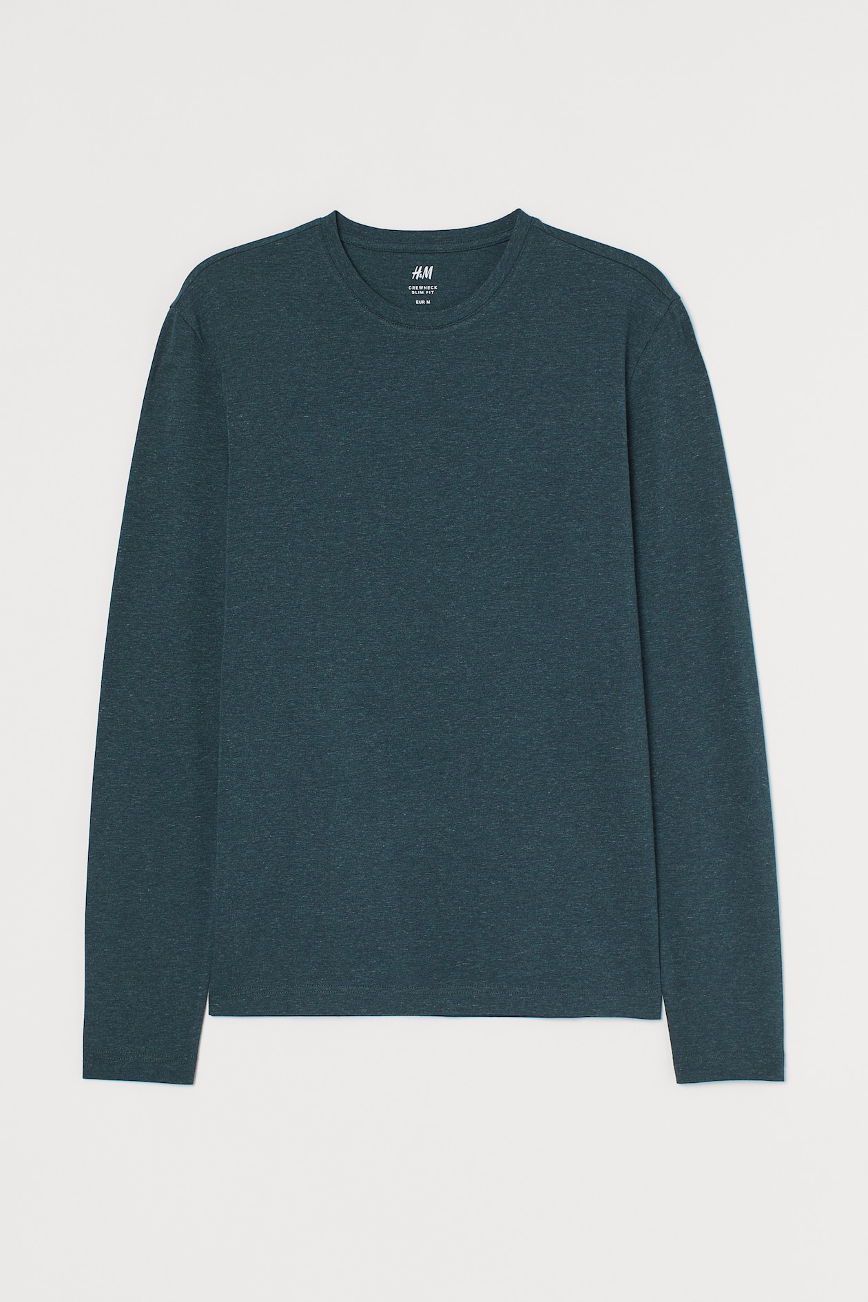 Slim Fit Jersey Shirt - Long sleeve - Regular length - Dark green ...