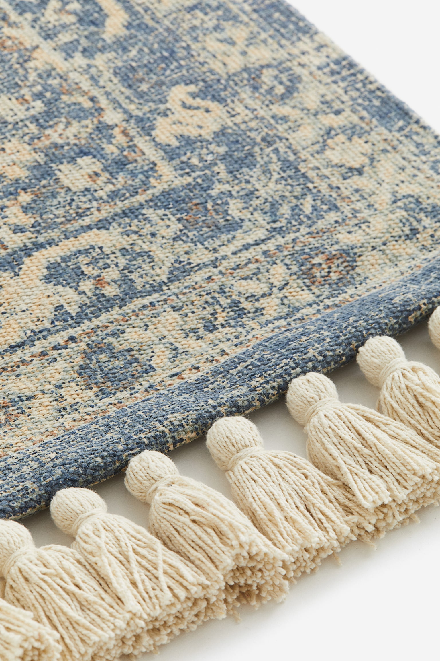 Fringed patterned rug - Blue/Patterned - 2