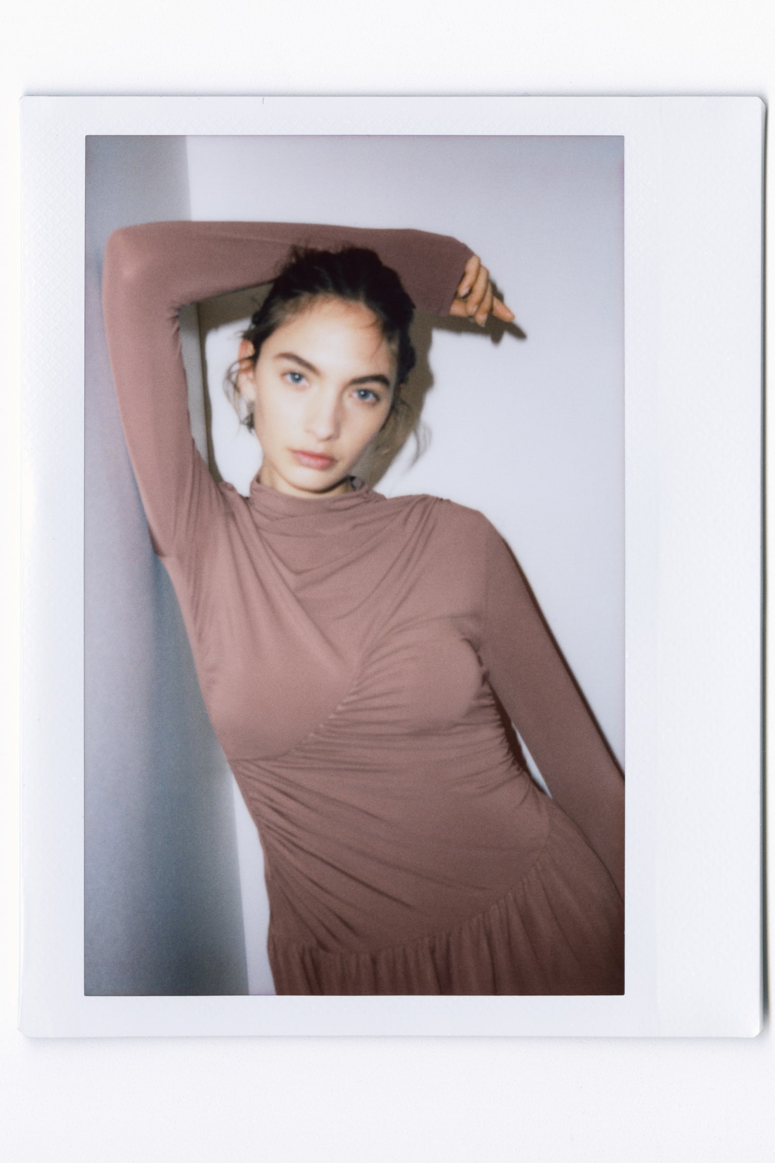 Draped jersey dress - Rose ancien foncé/Marron foncé - 5