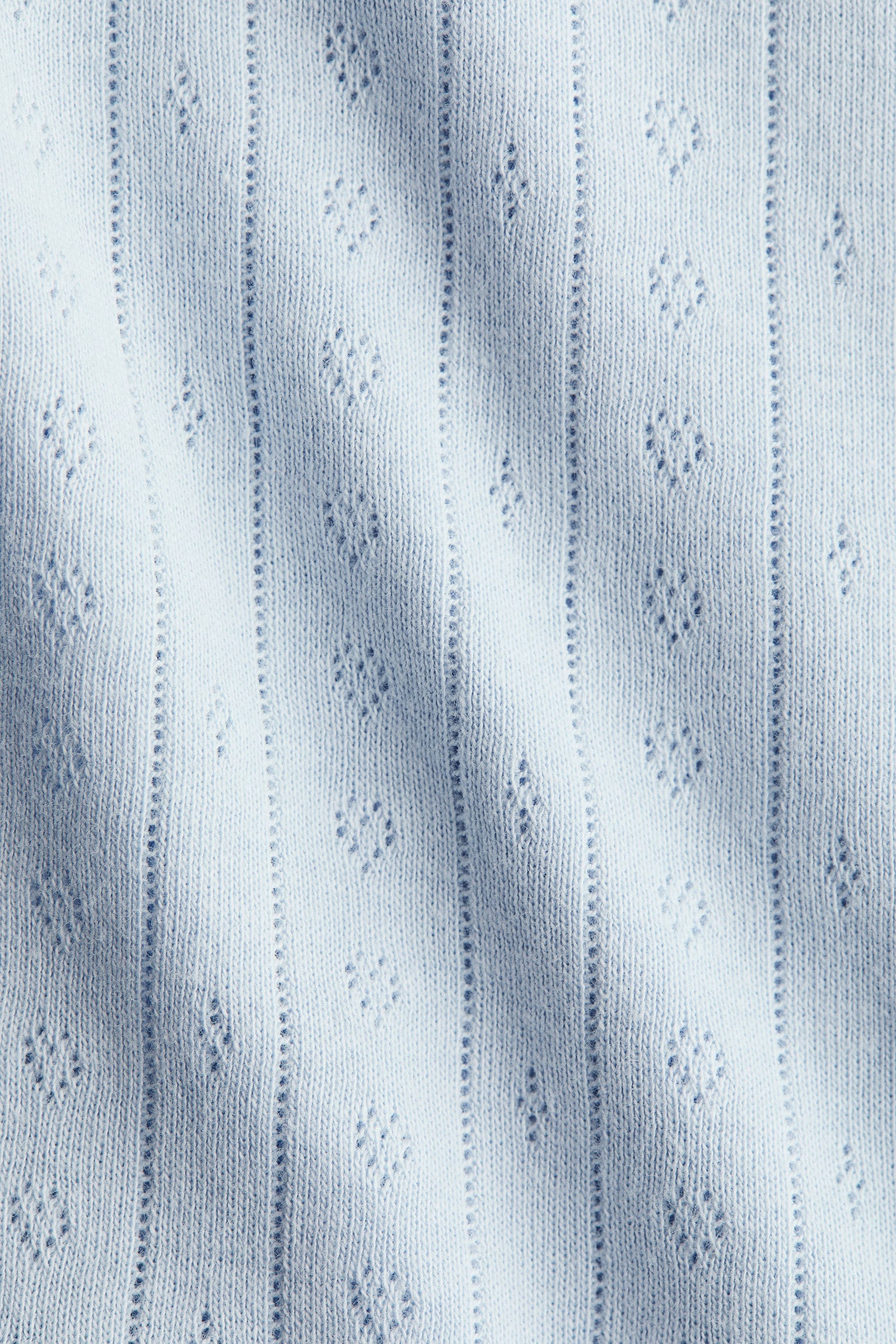 Pointelle jersey top - Light blue/Dark brown/White - 4