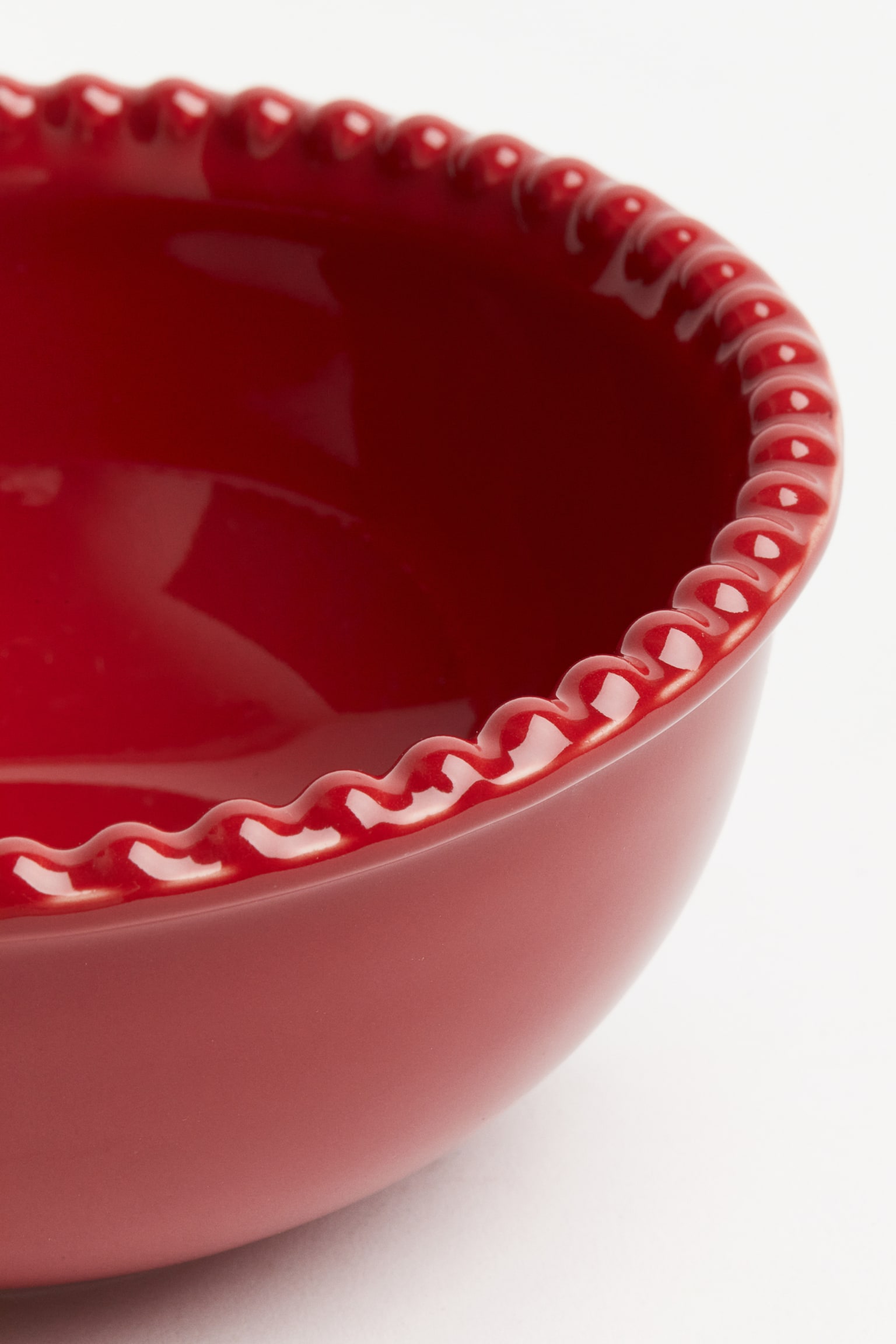 Stoneware bowl - Red/White - 3