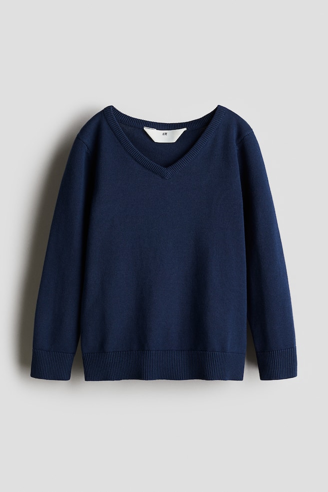 Knit Sweater - Navy blue/Red/Dark gray/Dark green - 1