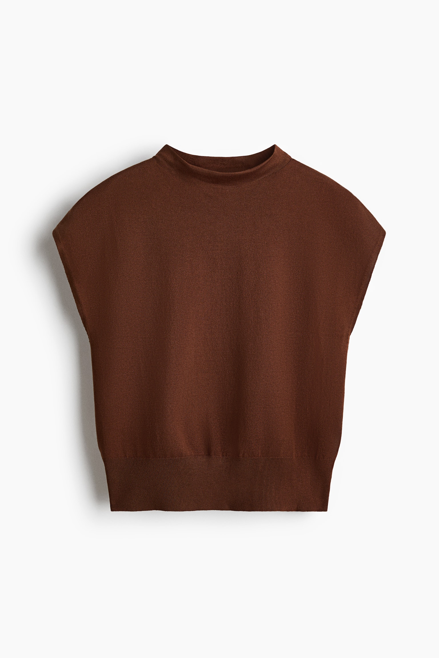 Женский жилет H&M Mock Turtleneck Sweater Vest, цвет: Коричневый — фото 1