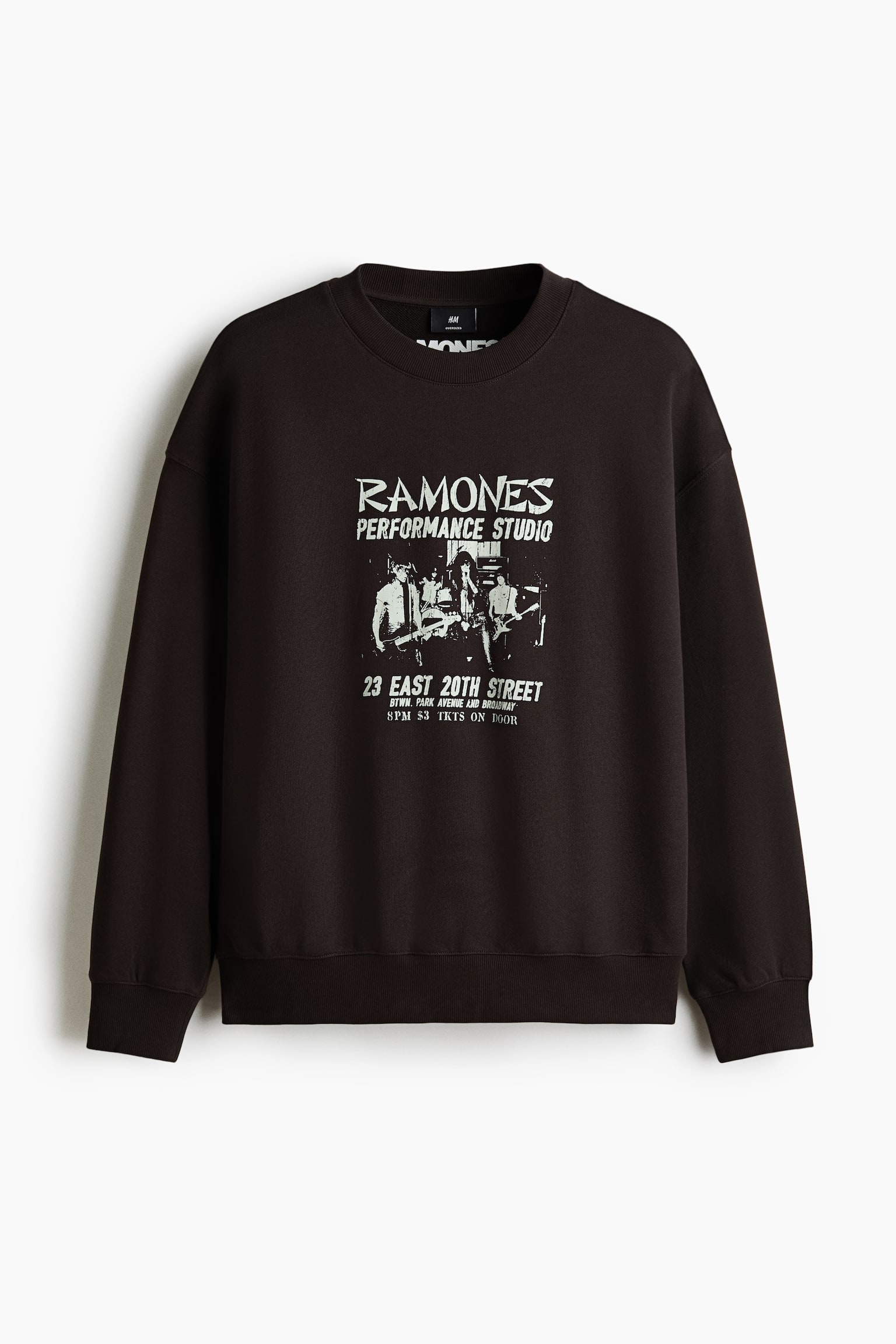 Áo nỉ in hình Oversized Fit - Màu nâu đậm/Ramones/Màu xám đốm/Snoopy/Màu xanh lá đậm/Keith Haring/Màu đen/Cypress Hill/Màu be nhạt/Keith Haring - 1