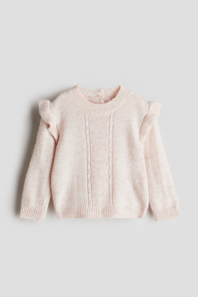 Flounce-trimmed jumper - Powder pink - 1