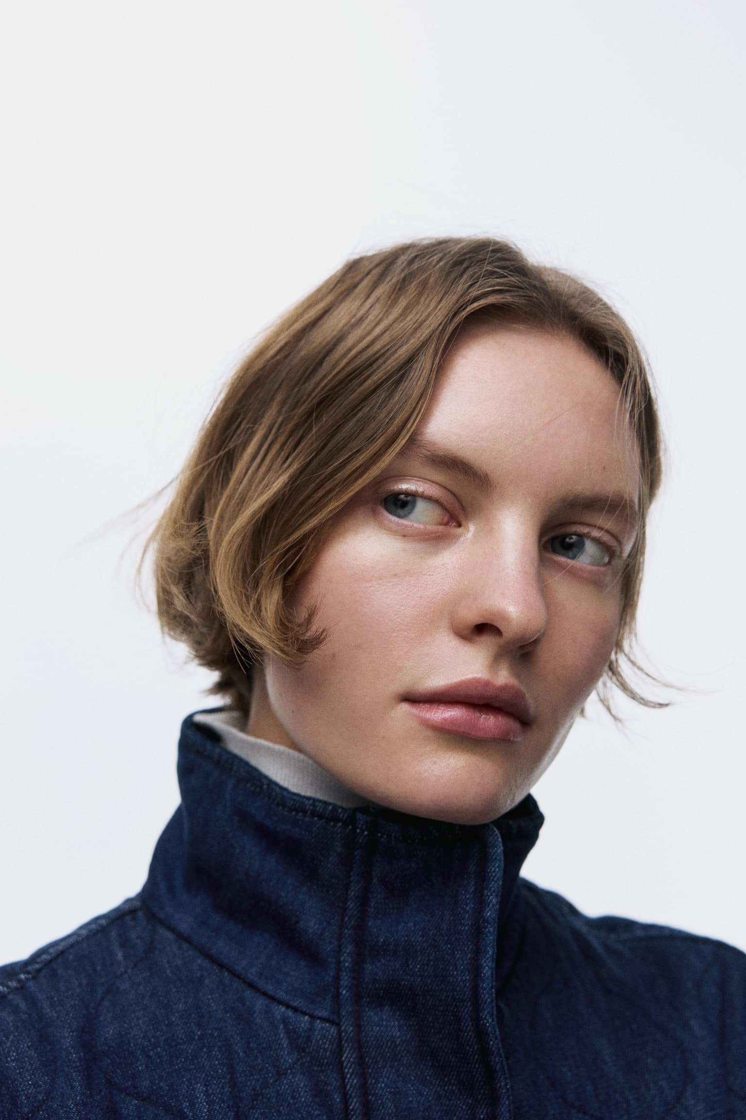 Quilted denim jacket - Dark denim blue - 3