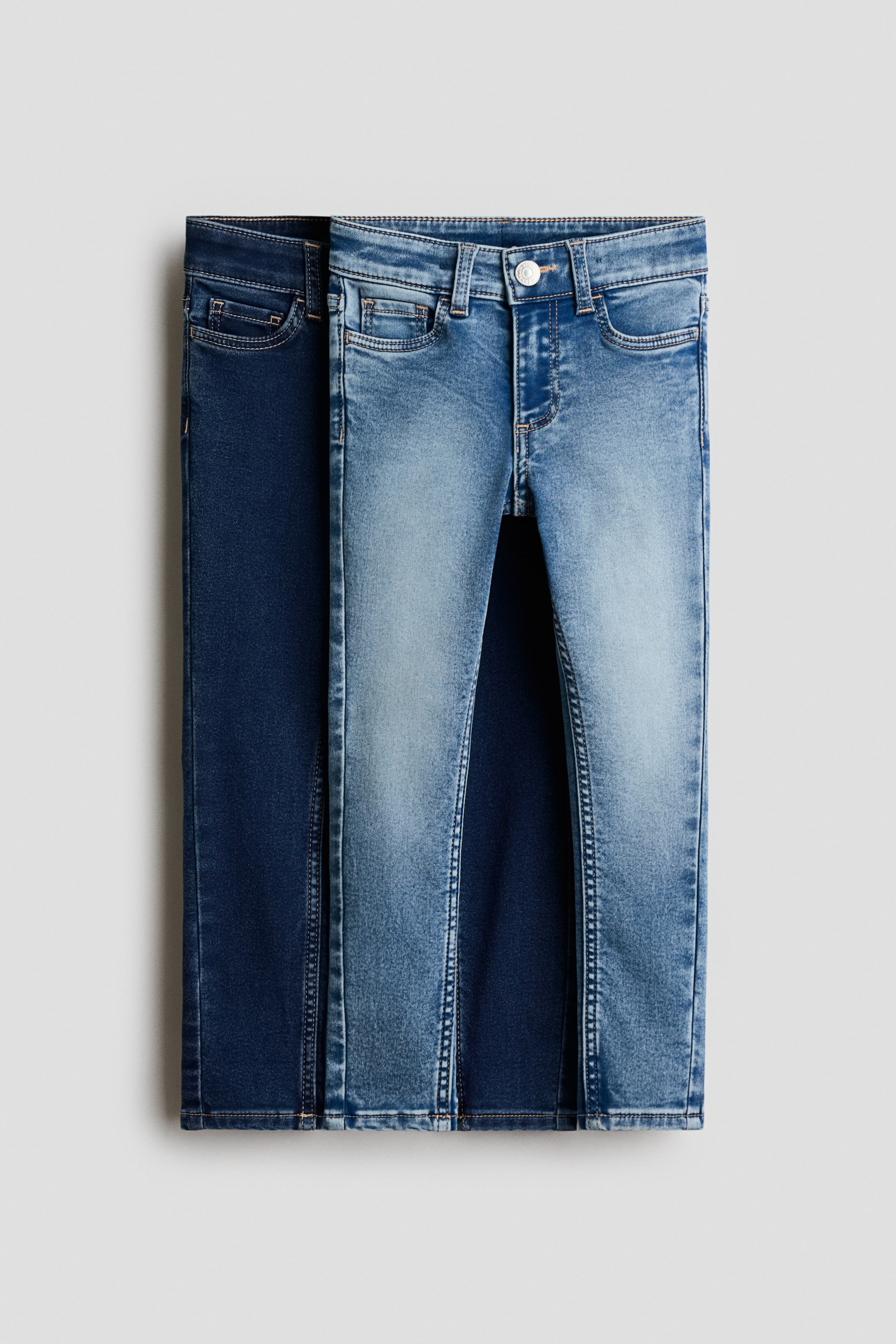 View larger image: 2-pack Supersoft Skinny Fit Jeans - Denim blue/Dark denim blue - Kids | H&M 1