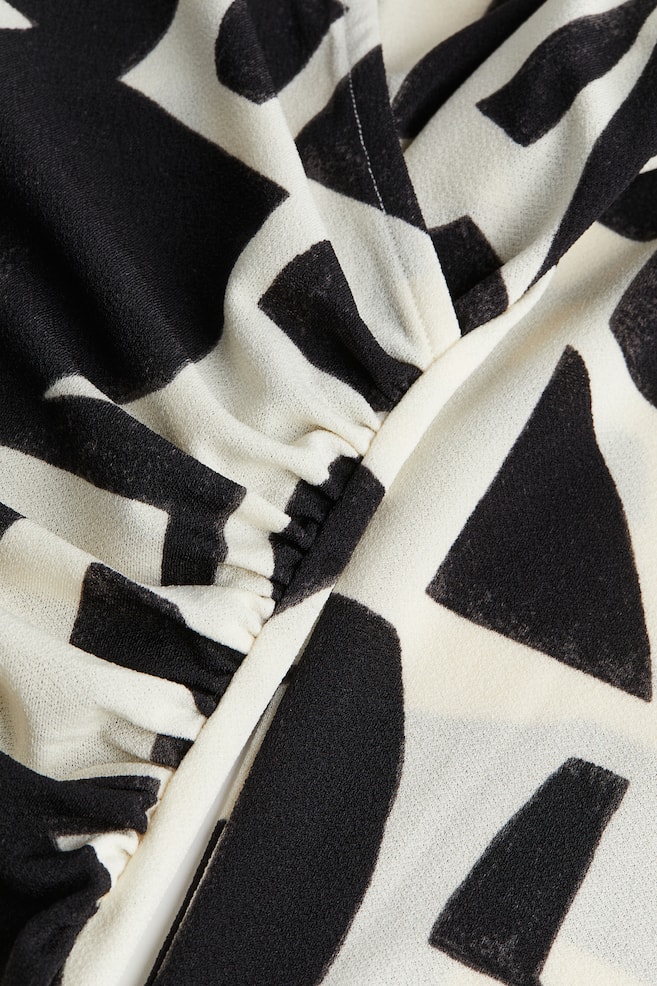Robe chemise croisée - Crème/motif noir/Noir - 6