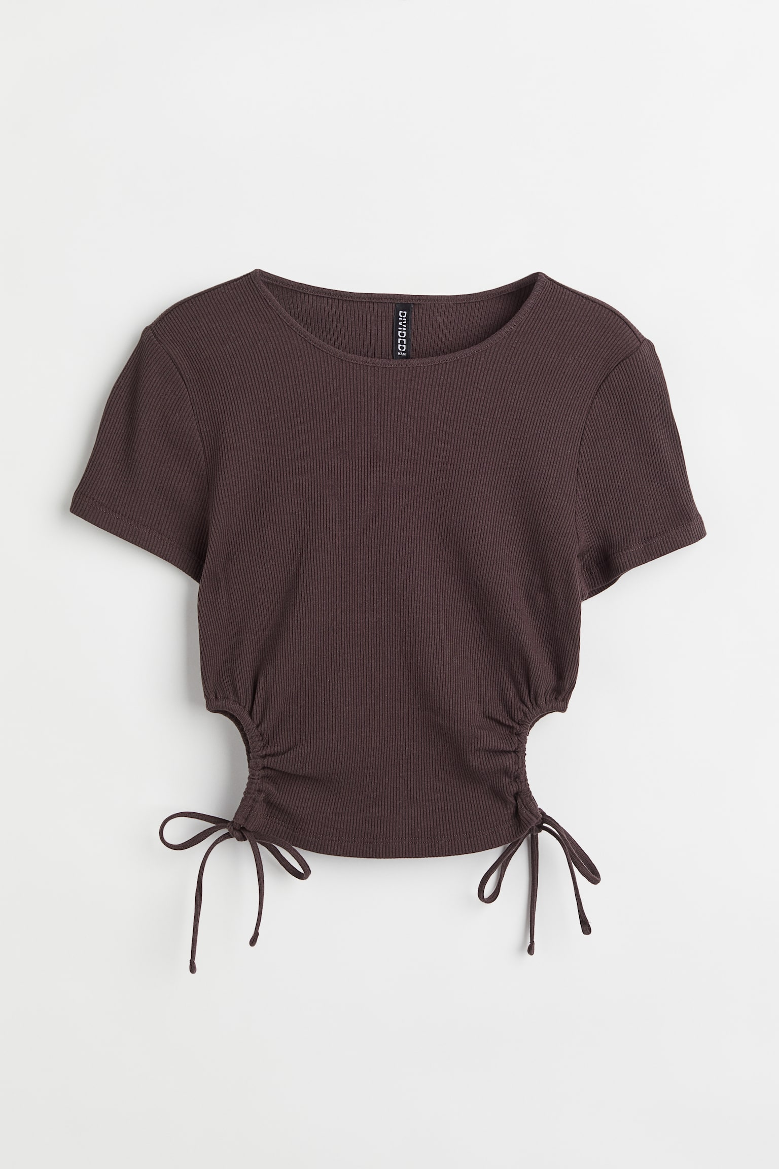 Rib Cut Out Top - Dark brown/Light green/Black - 1