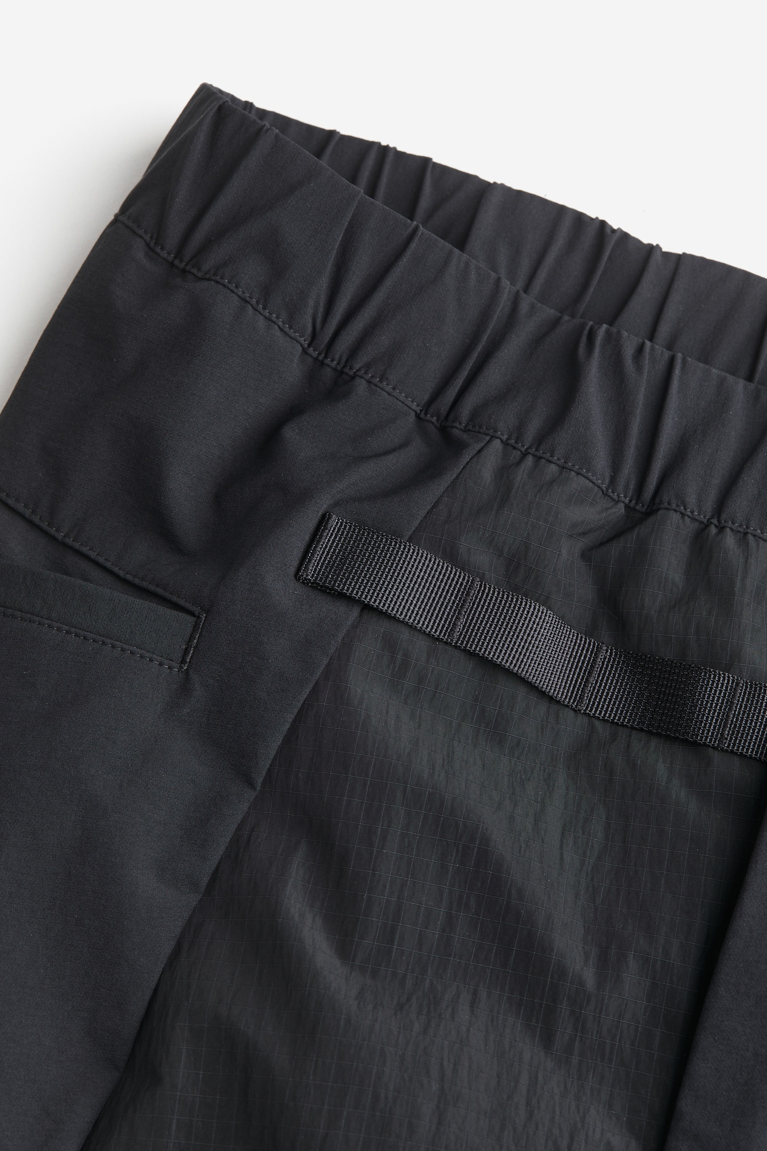 Loose Fit Outdoor Parachute Pants - Black/Dark khaki green - 4